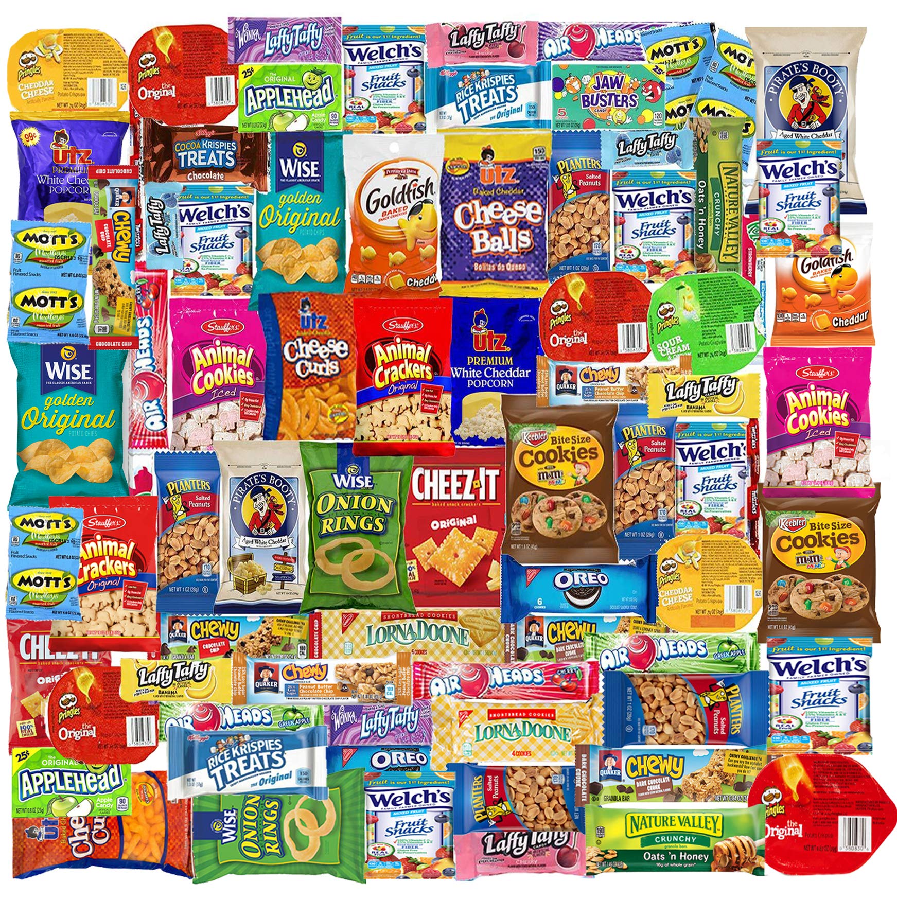 100 count Ultimate Snack Box – Gift Basket with Variety Assortment of  Crackers, Cookies, Candy & Chips – Treats for Kids, Teens & Children | Foxy  Fane