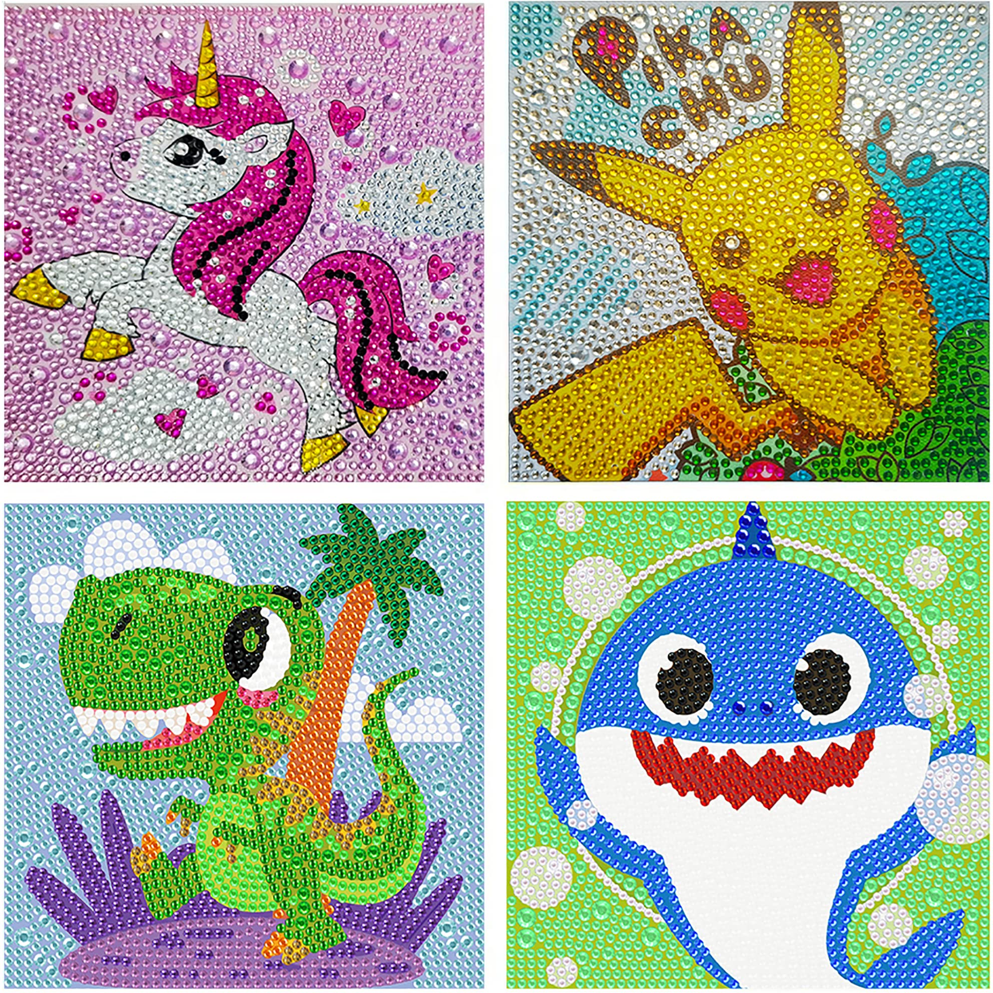 4 Pieces 5D Diamond Painting Kits for Kids Easy Full India