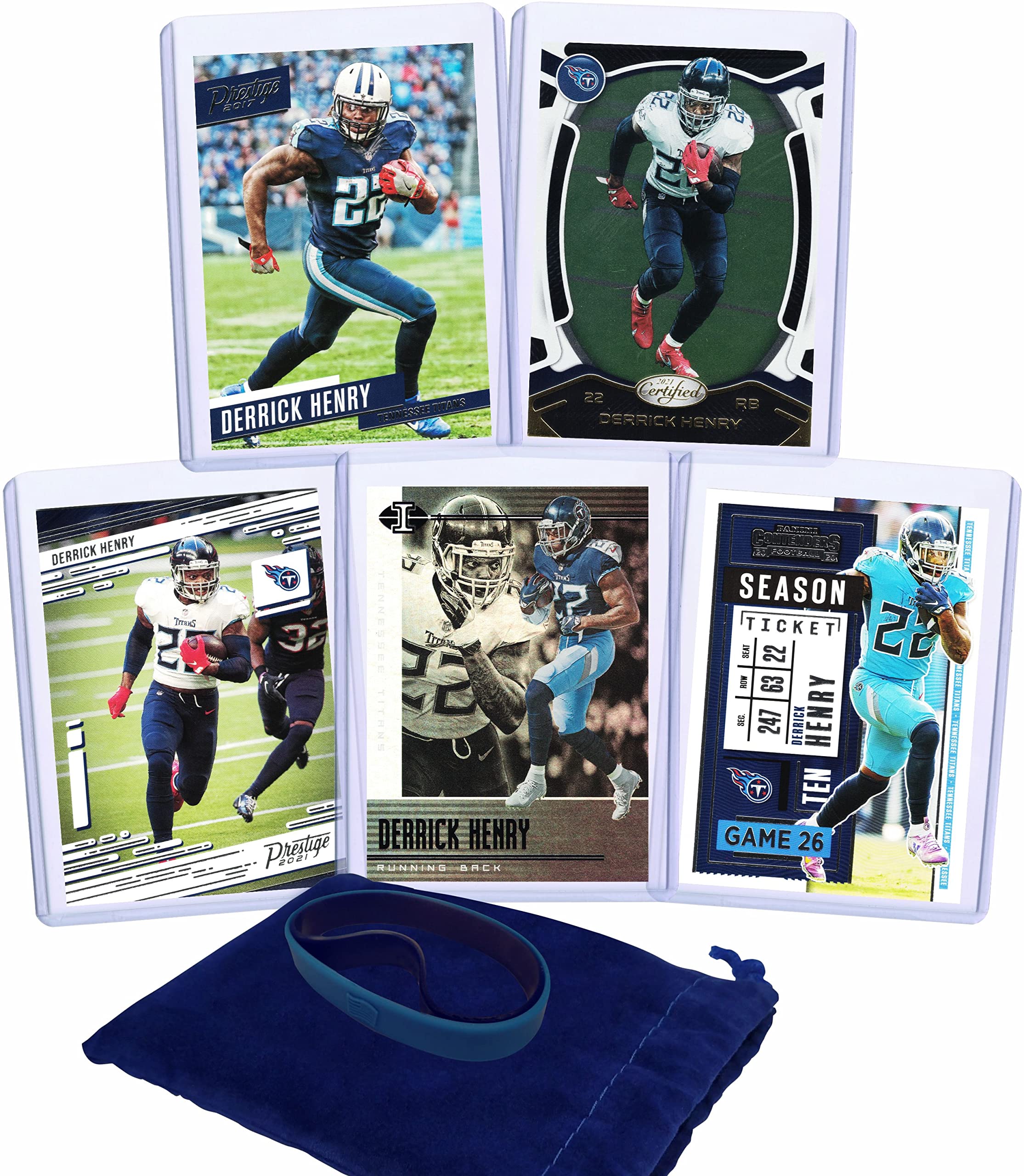 Derrick Henry Football Cards Assorted (5) Bundle - Tennessee