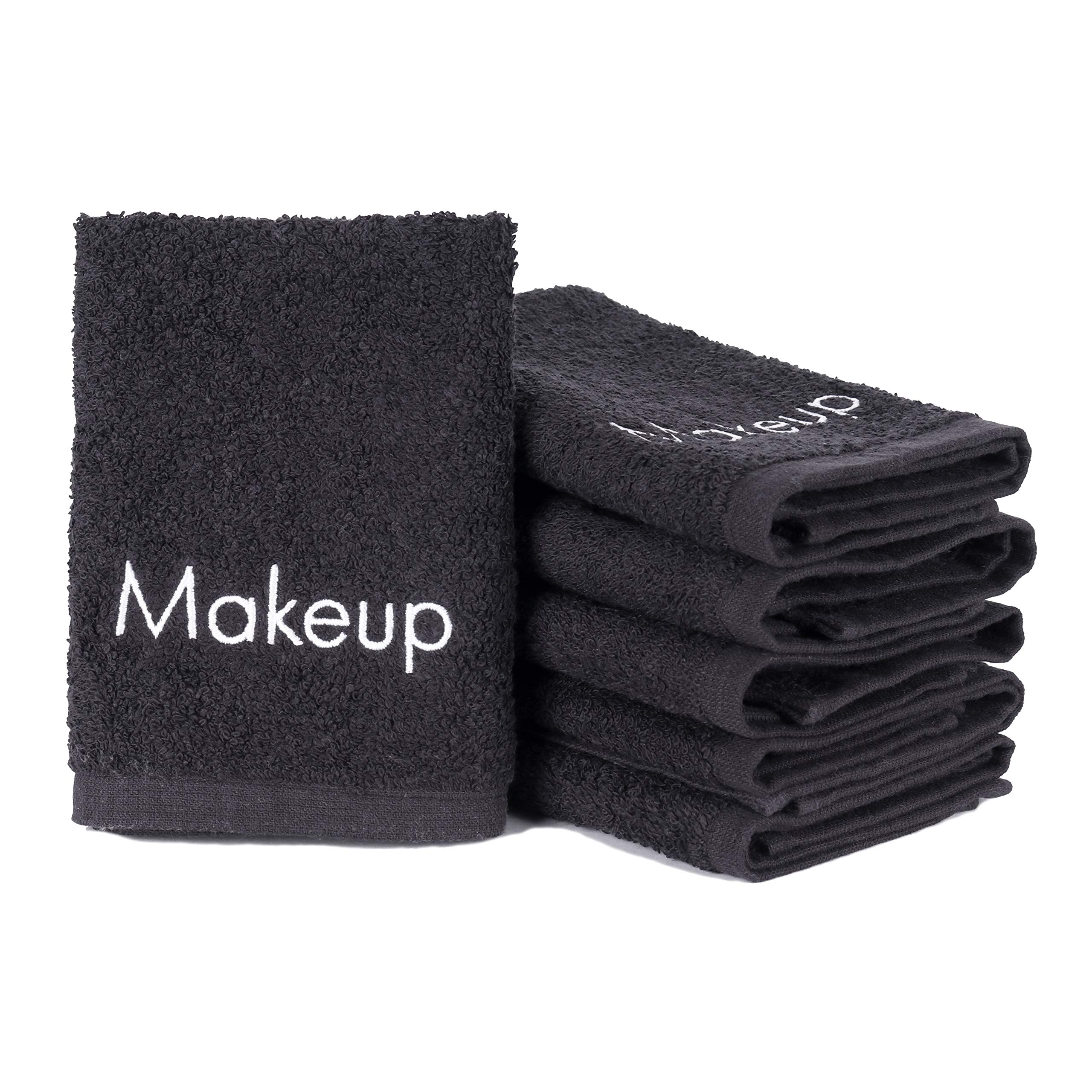 Arkwright Makeup Remover Wash Cloth - (Pack of 6) 100% Cotton Soft Quick  Dry Fingertip Face Towel Washcloths for Hand and Make Up, 11 x 17 in, Black