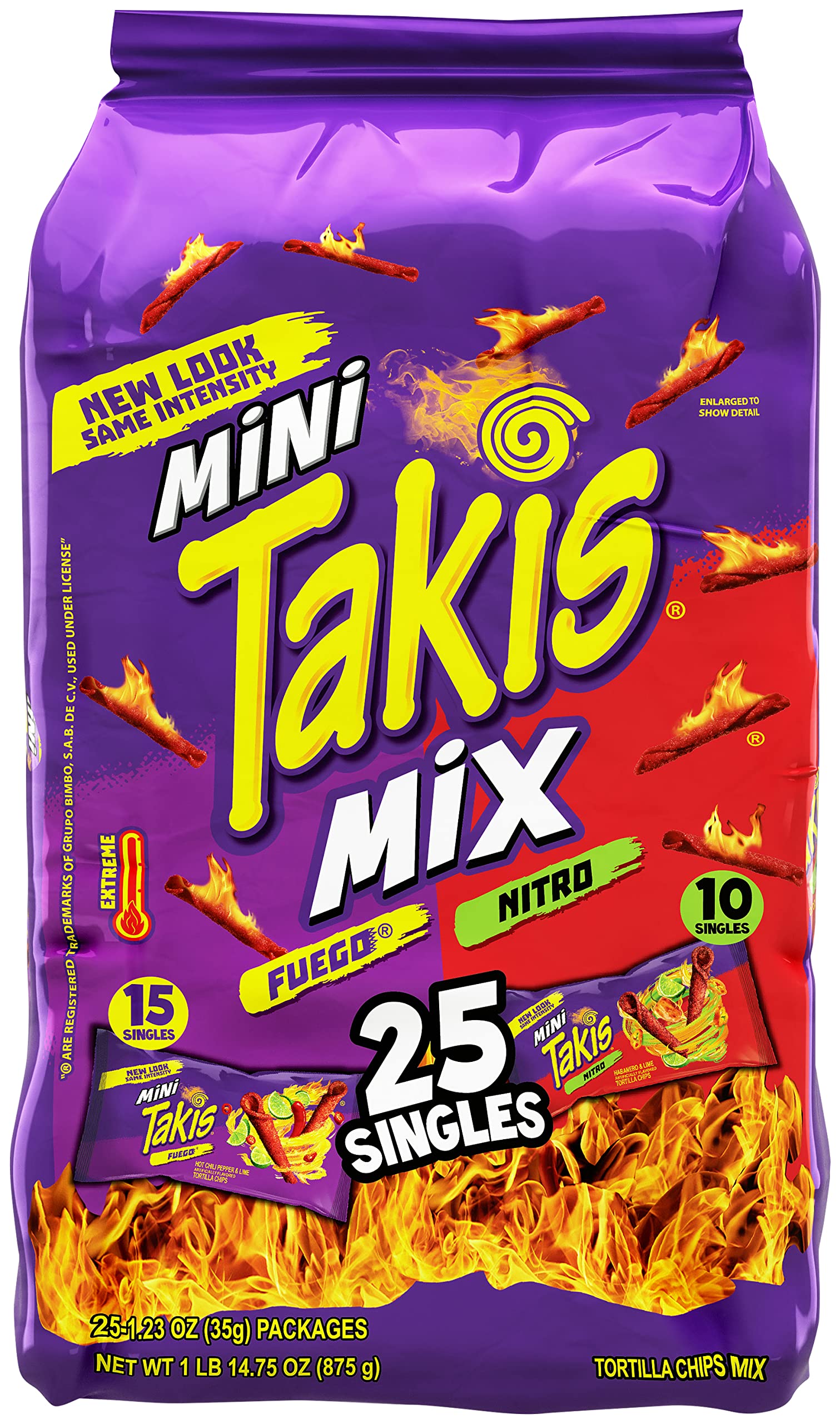 Mini Takis Fuego, Snack Packs, 25 Count