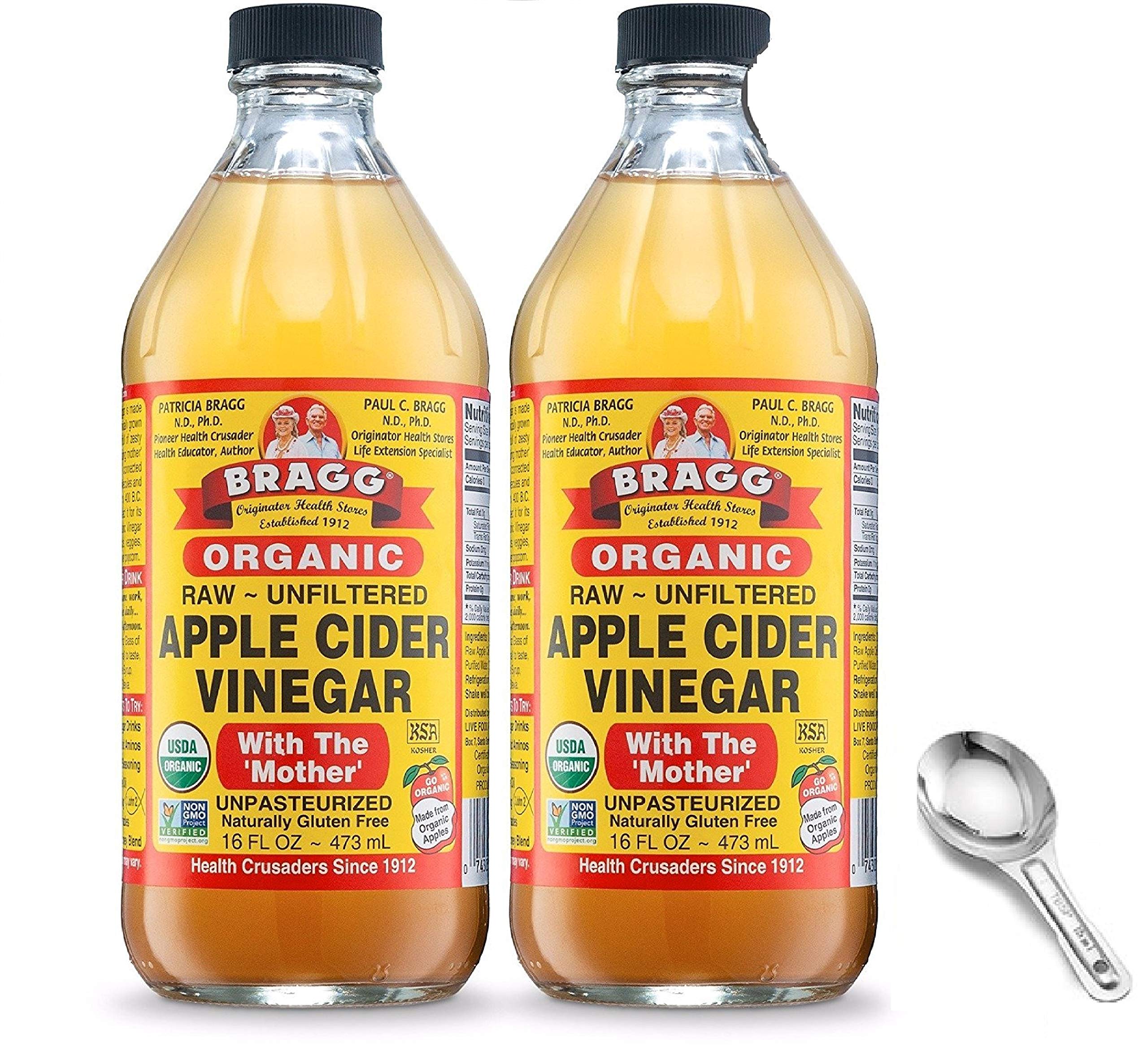 Bragg Organic Apple Cider Vinegar with the Mother, Raw and Unfiltered, 16  fl oz
