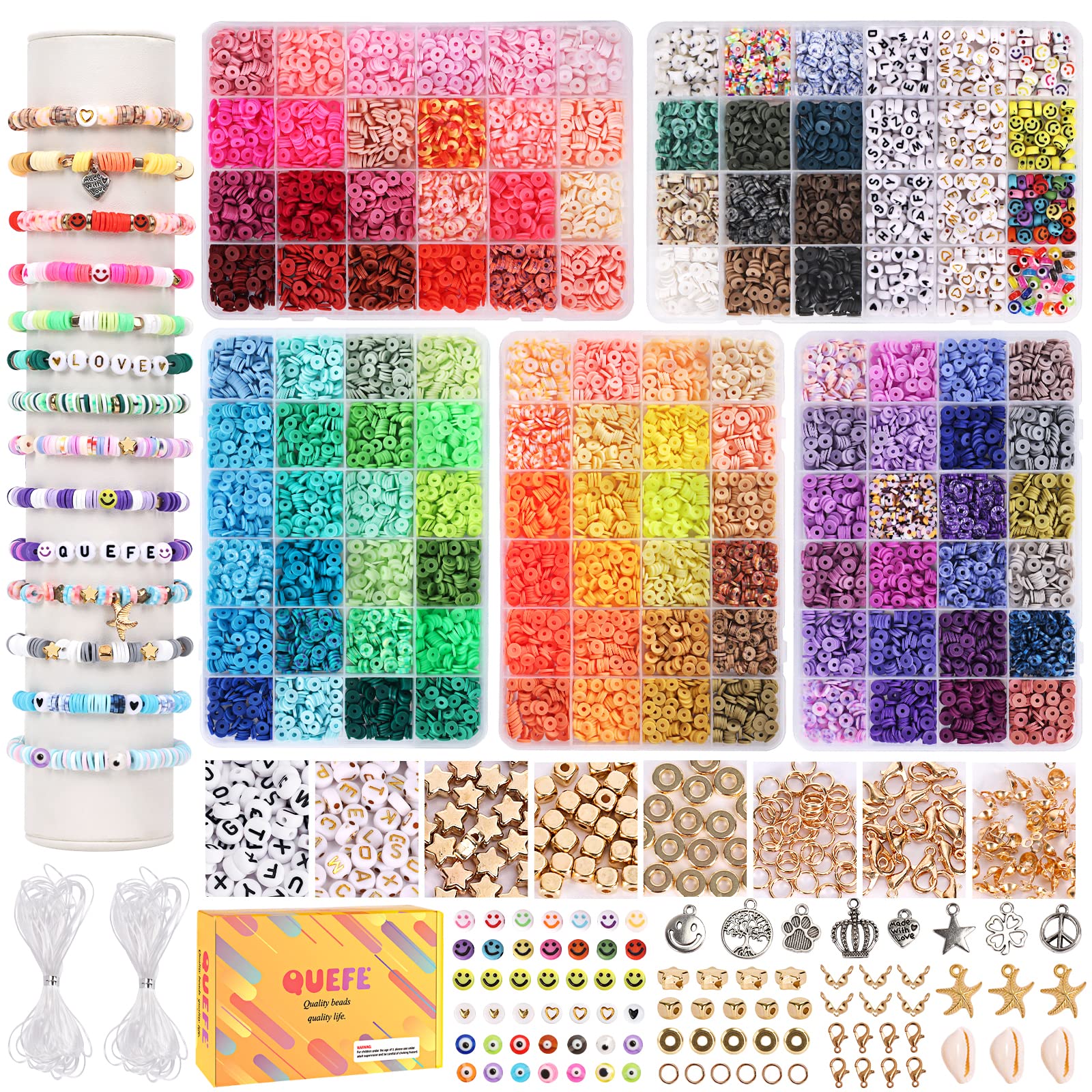 Lot of 9 Bags of Small Plastic Beads for Crafts, Jewelry Making Different  Colors