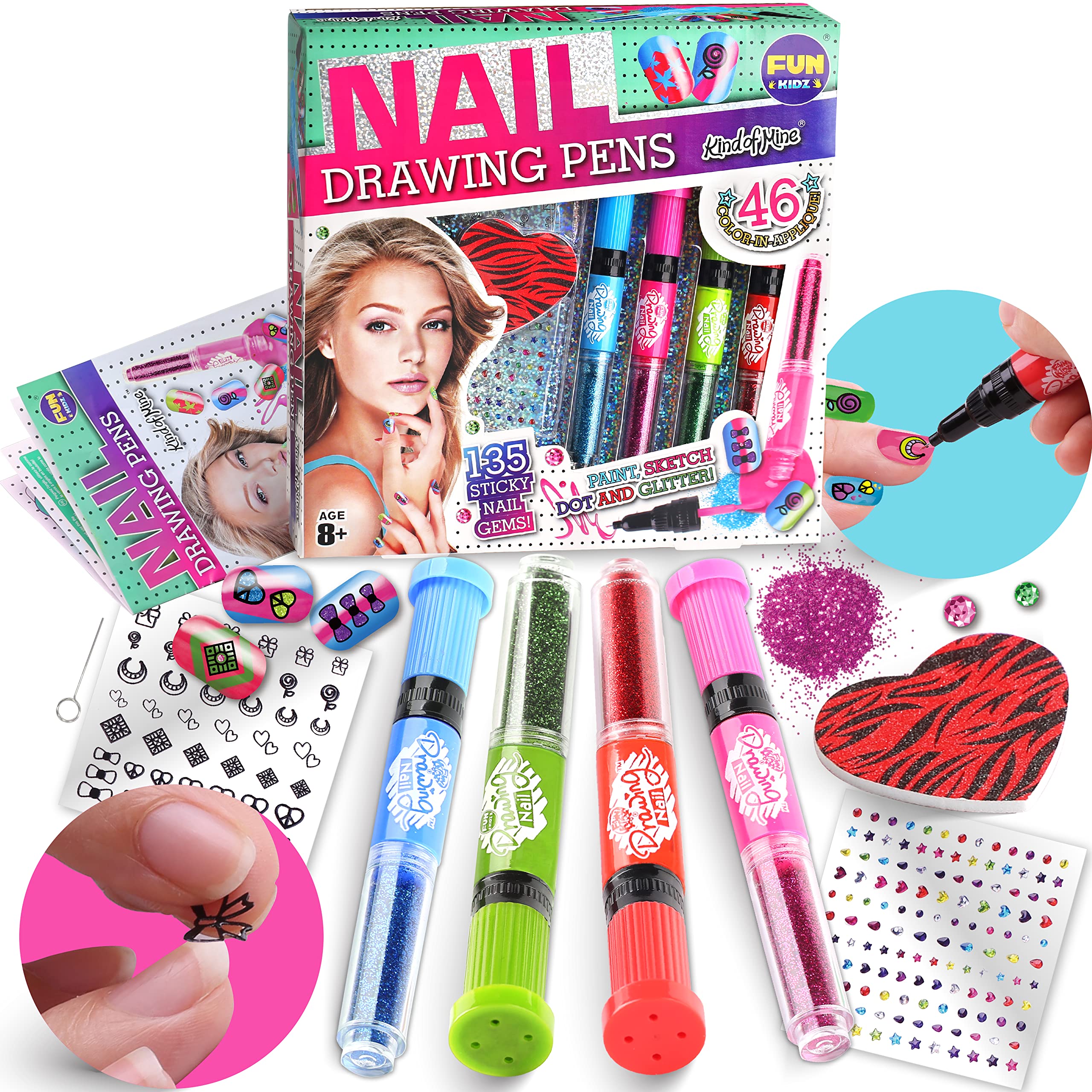 Kids Nail Kit For Girls Ages 7-12, Funkidz Ultimate 315Pcs Nail