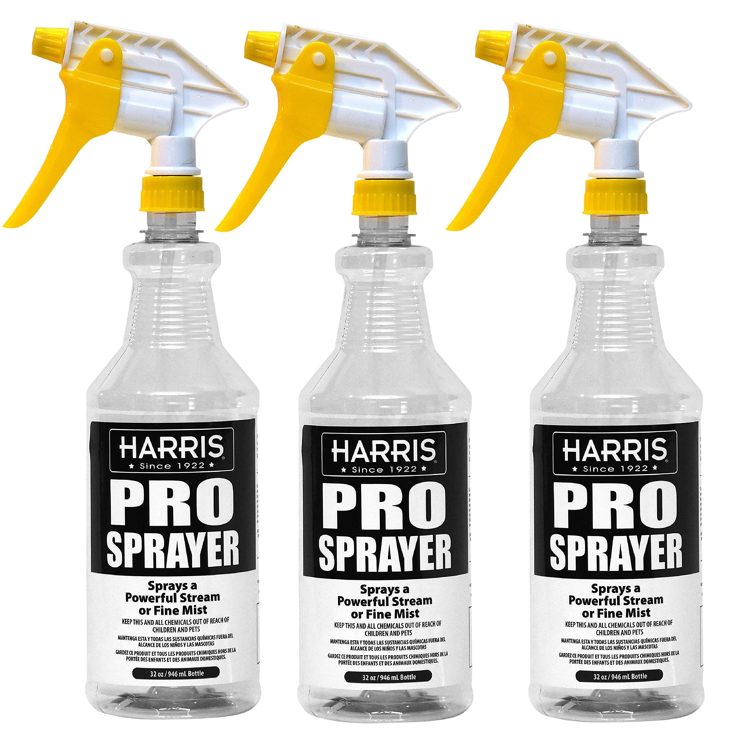 3 Heavy Duty Industrial Chemical Resistant Spray Sprayer bottles 32oz