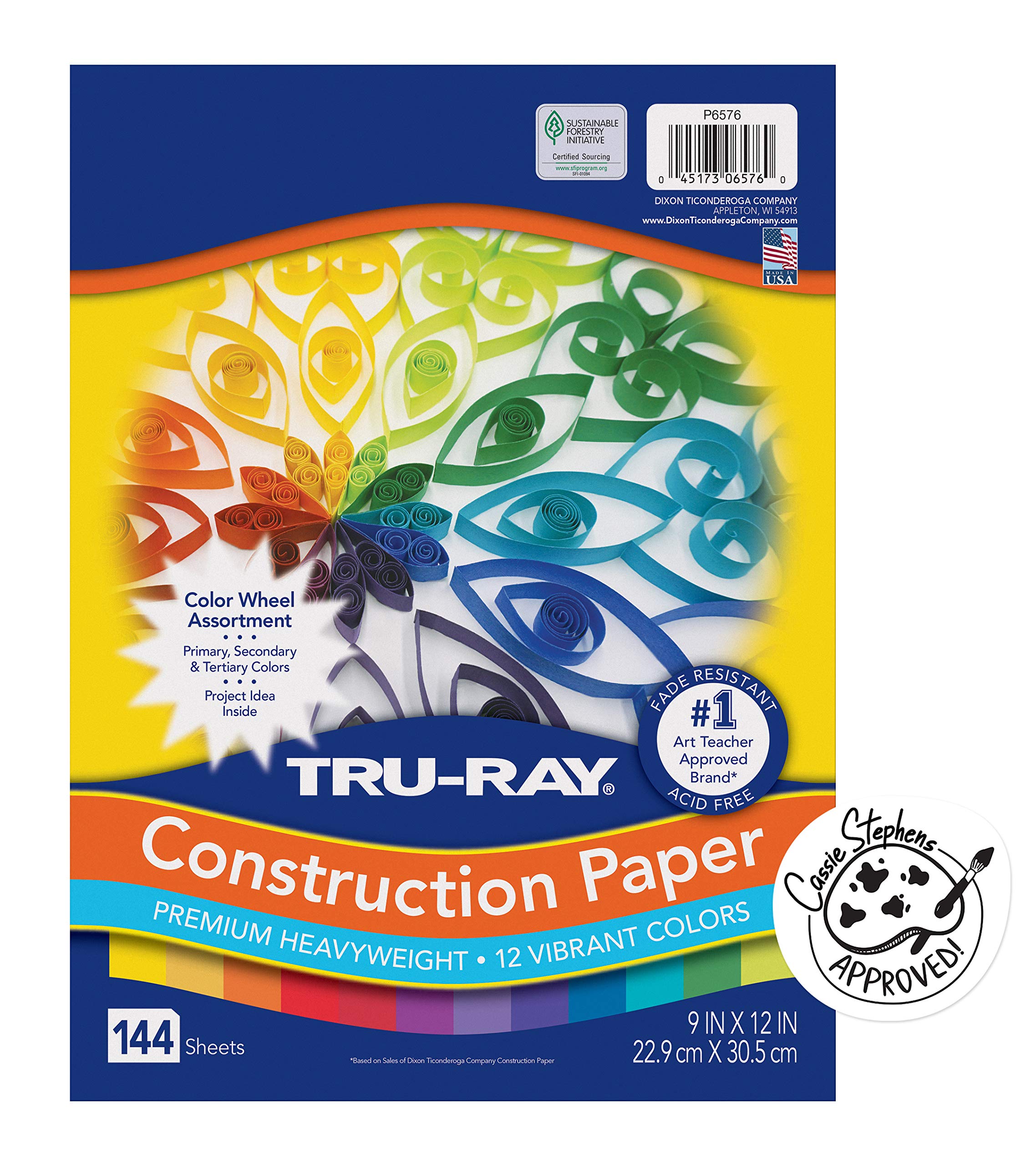 Tru-Ray Sulphite Construction Paper, 12 x 18 Inches, Primary Colors, 50 Sheets
