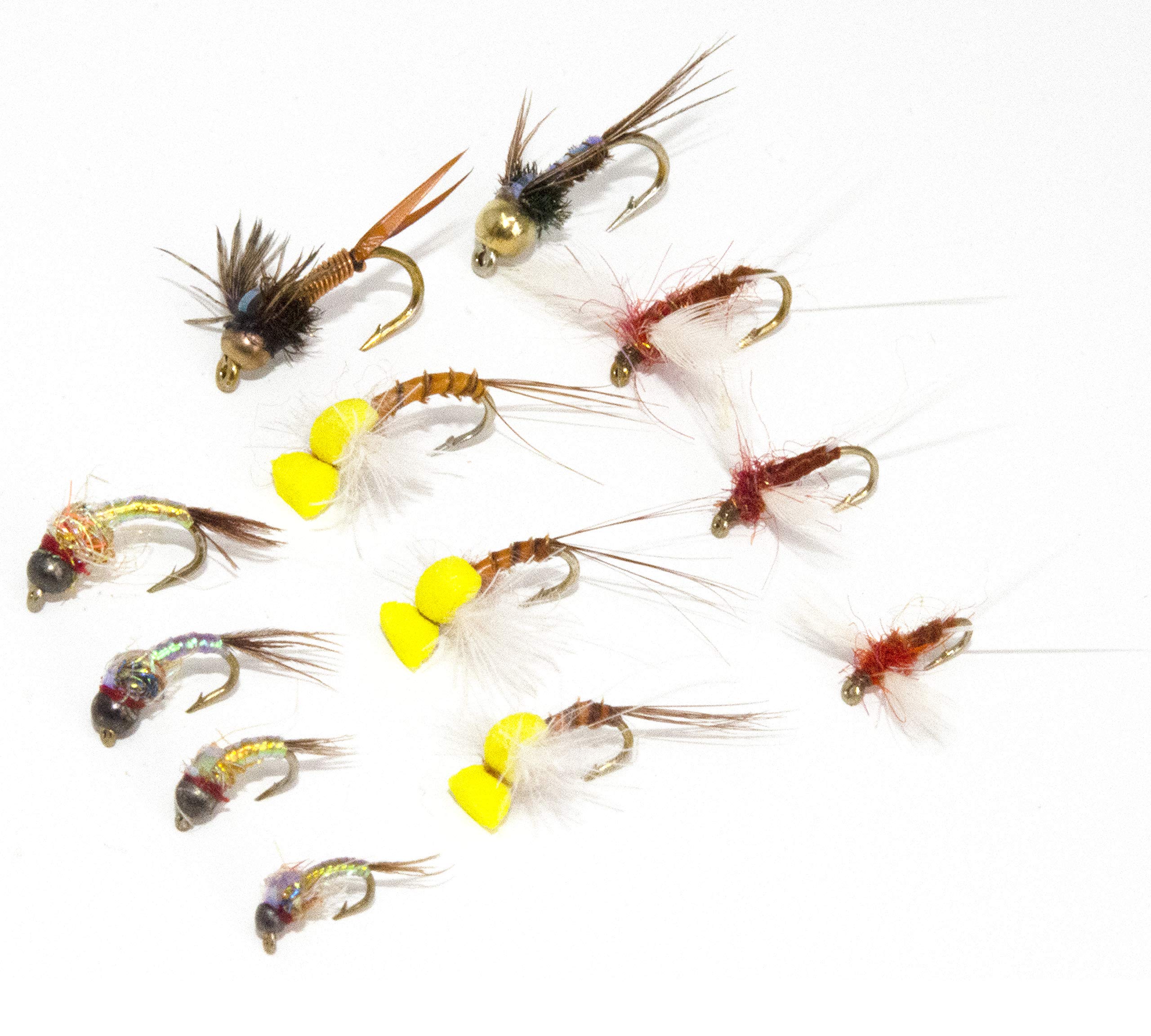 12 Favorite Fly Fishing Flies Assortment, Dry, Wet, Nymphs, Streamers,  Wooly Buggers, Caddis