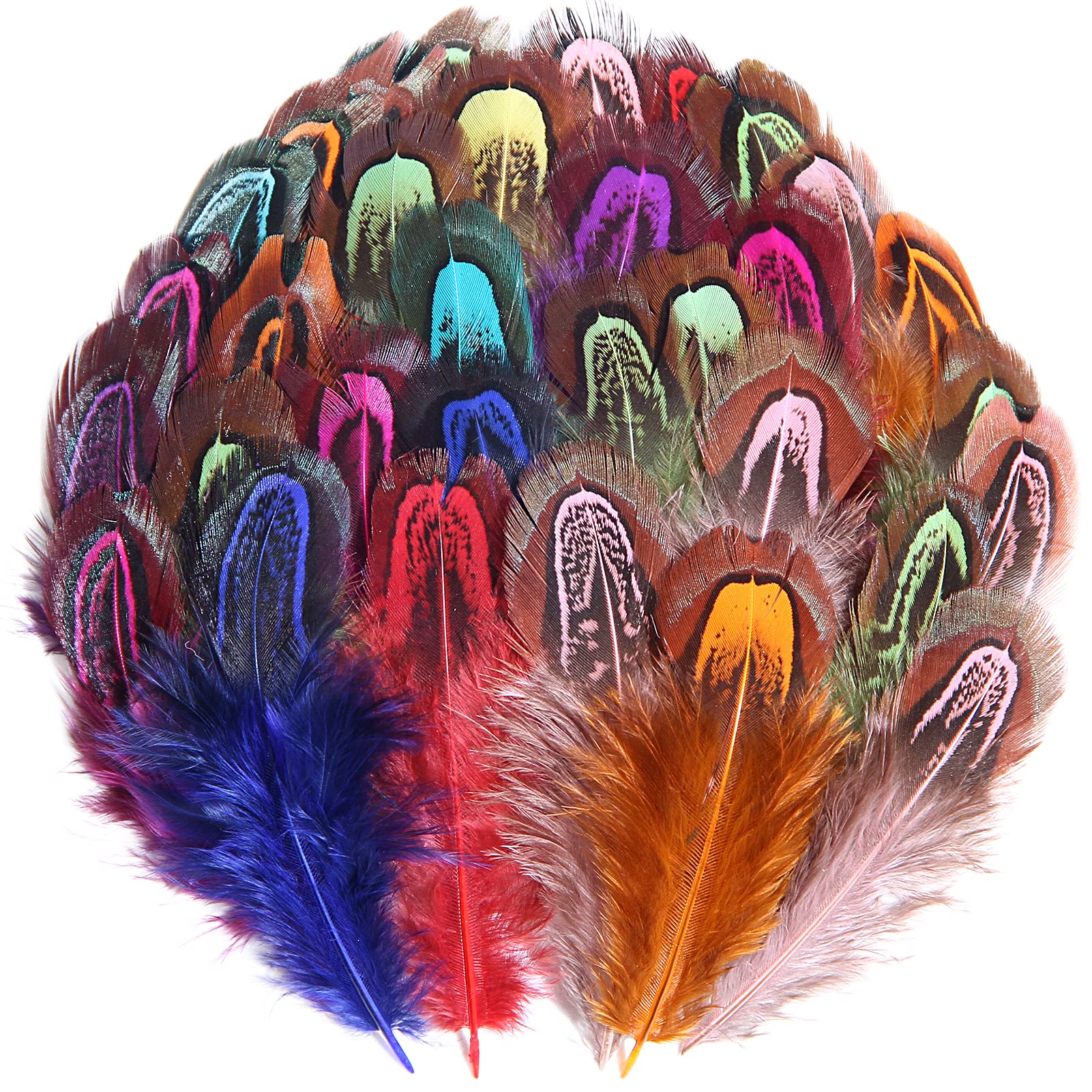 THARAHT 120pcs Mix Colour Natural Pheasant Plumage Feathers 2-3