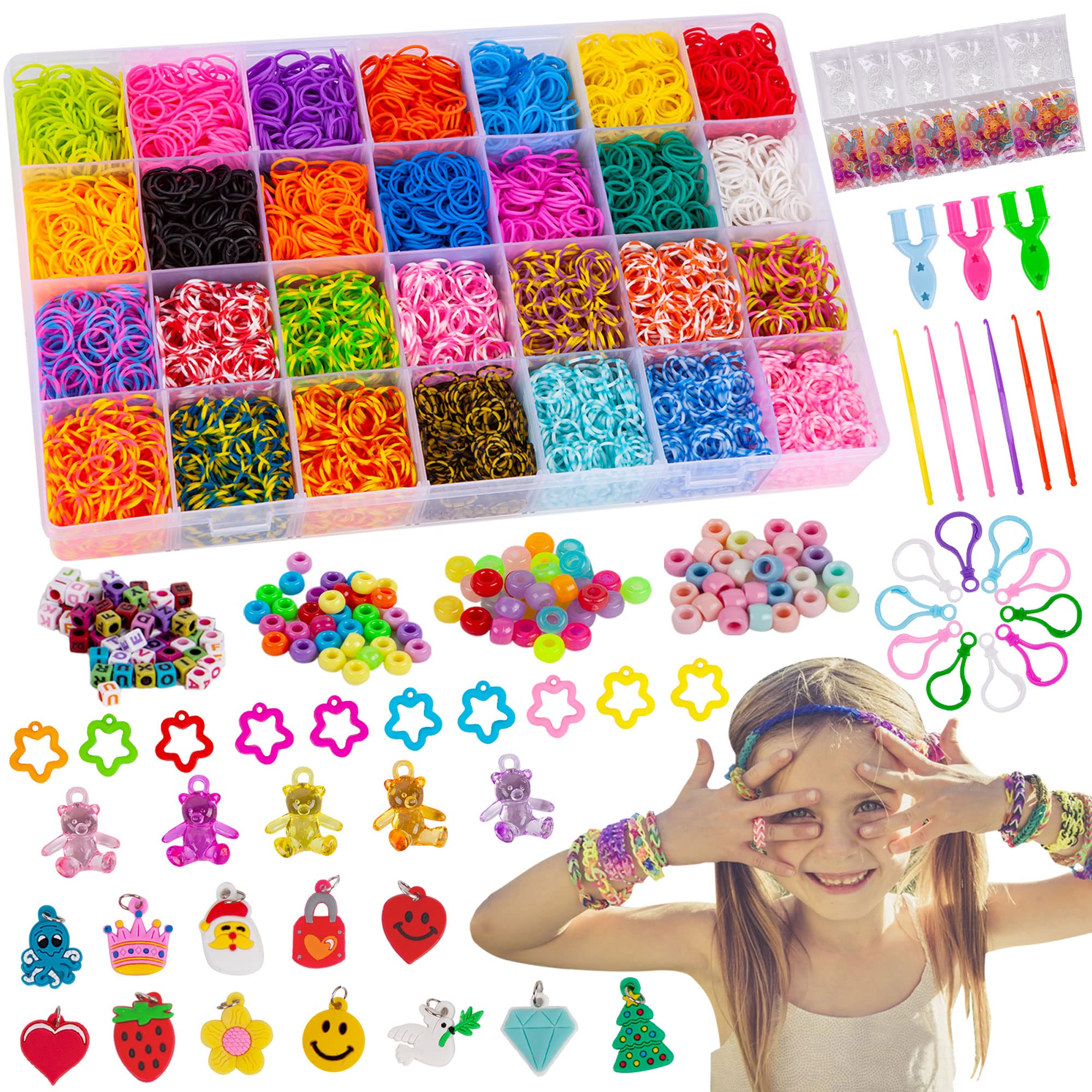 2024 200Pcs New Loom Rubber Bands Bracelets For Kids Hair Rubber Loom Bands  Make Woven Colorful Necklace DIY Toys Christmas Gift - AliExpress