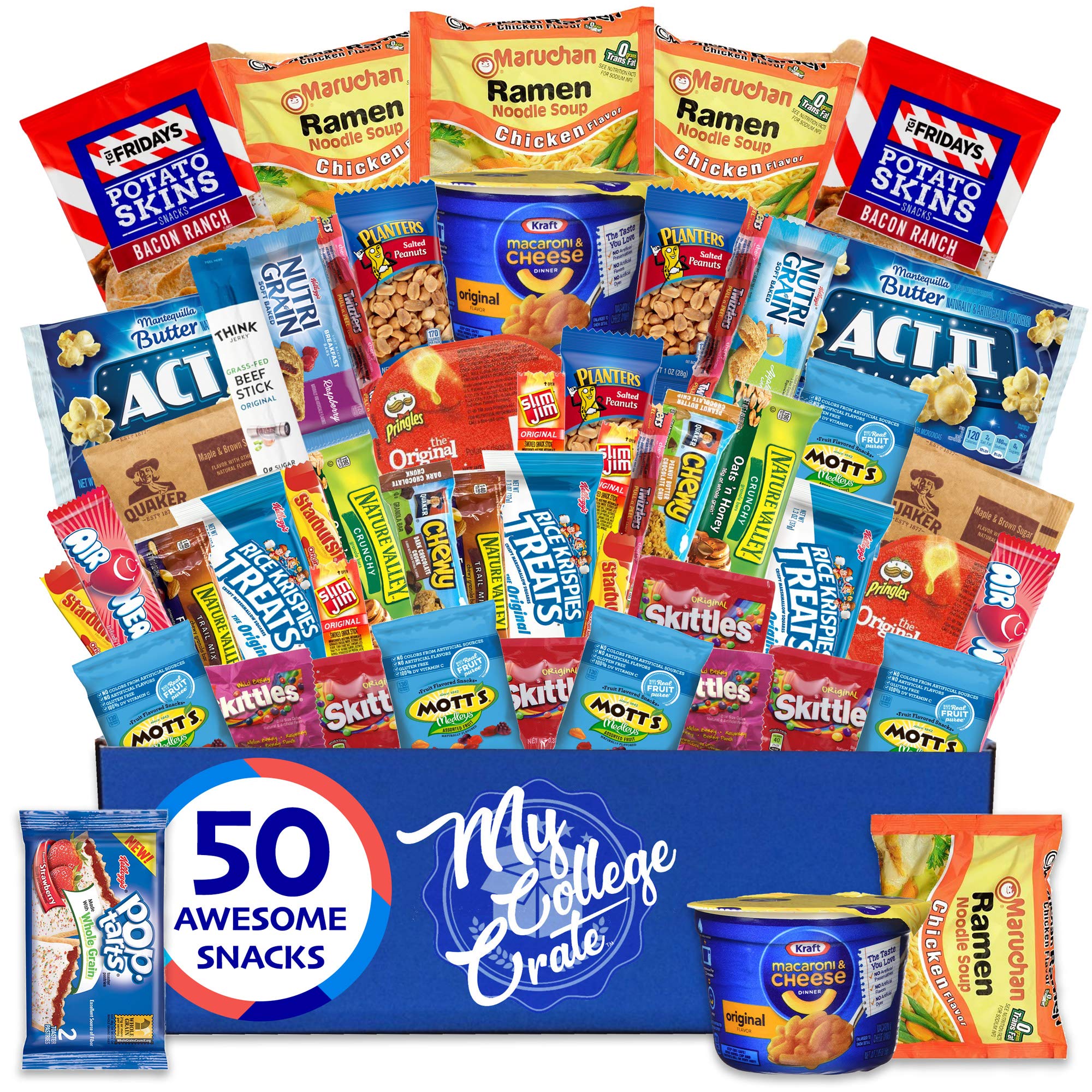 My College Crate Microwave Snack Care Package - 50 Piece Bulk