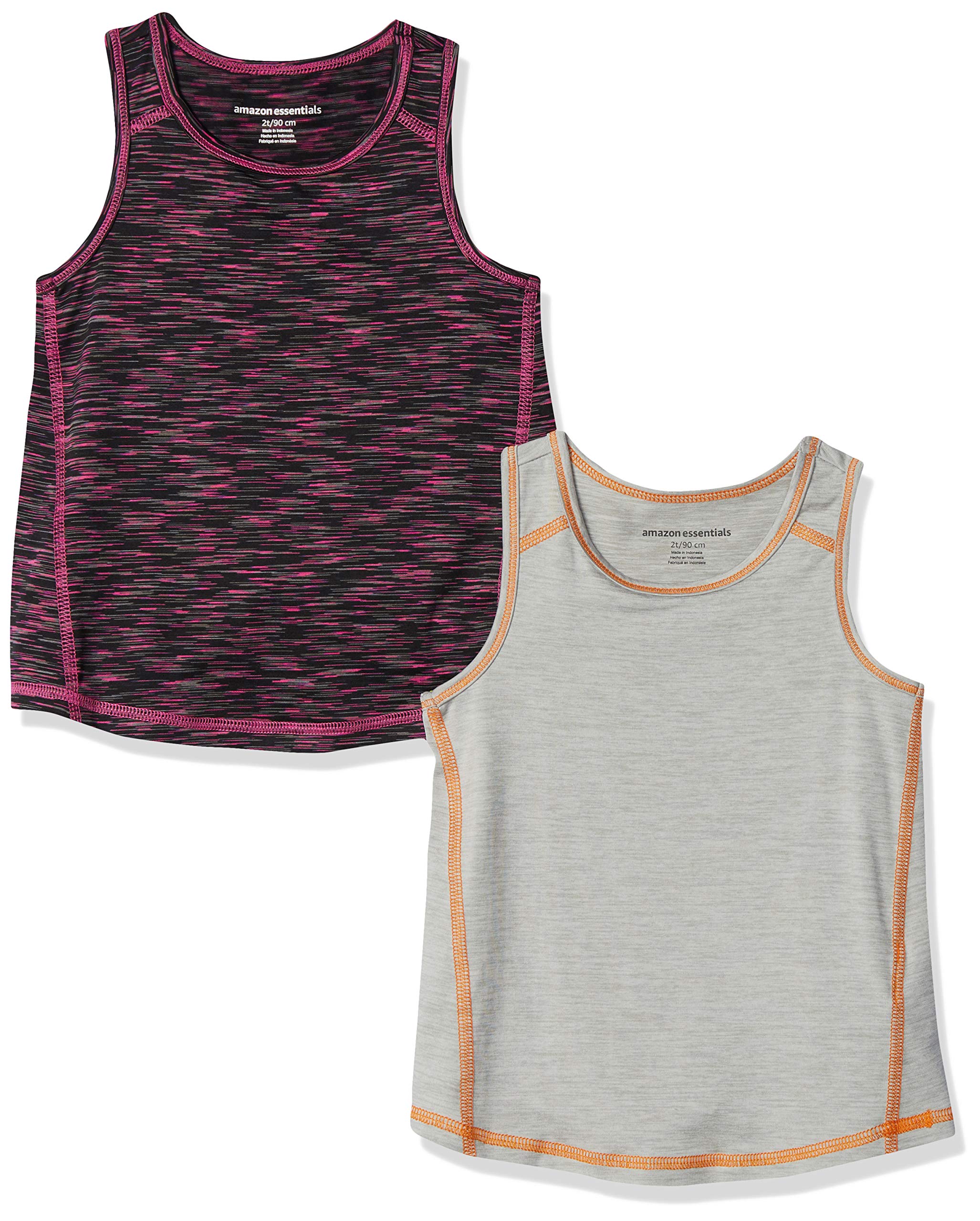 Amazon Essentials Girls and Toddlers' Active Tank Pack of 2 X