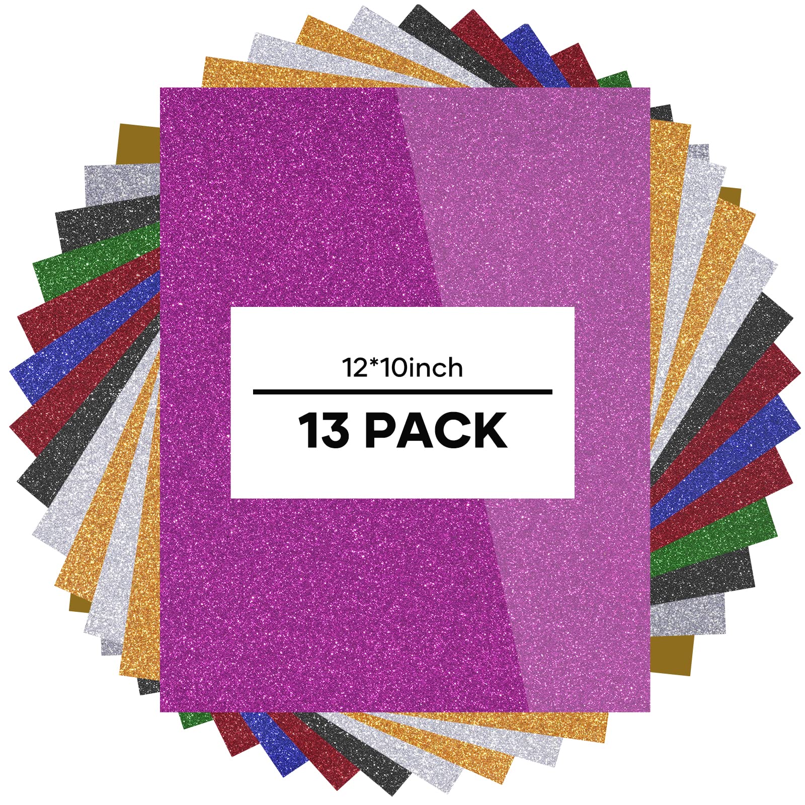 Htv Heat Vinyl: 15 Pack Iron On Vinyl Sheets For 13 Colors Htv