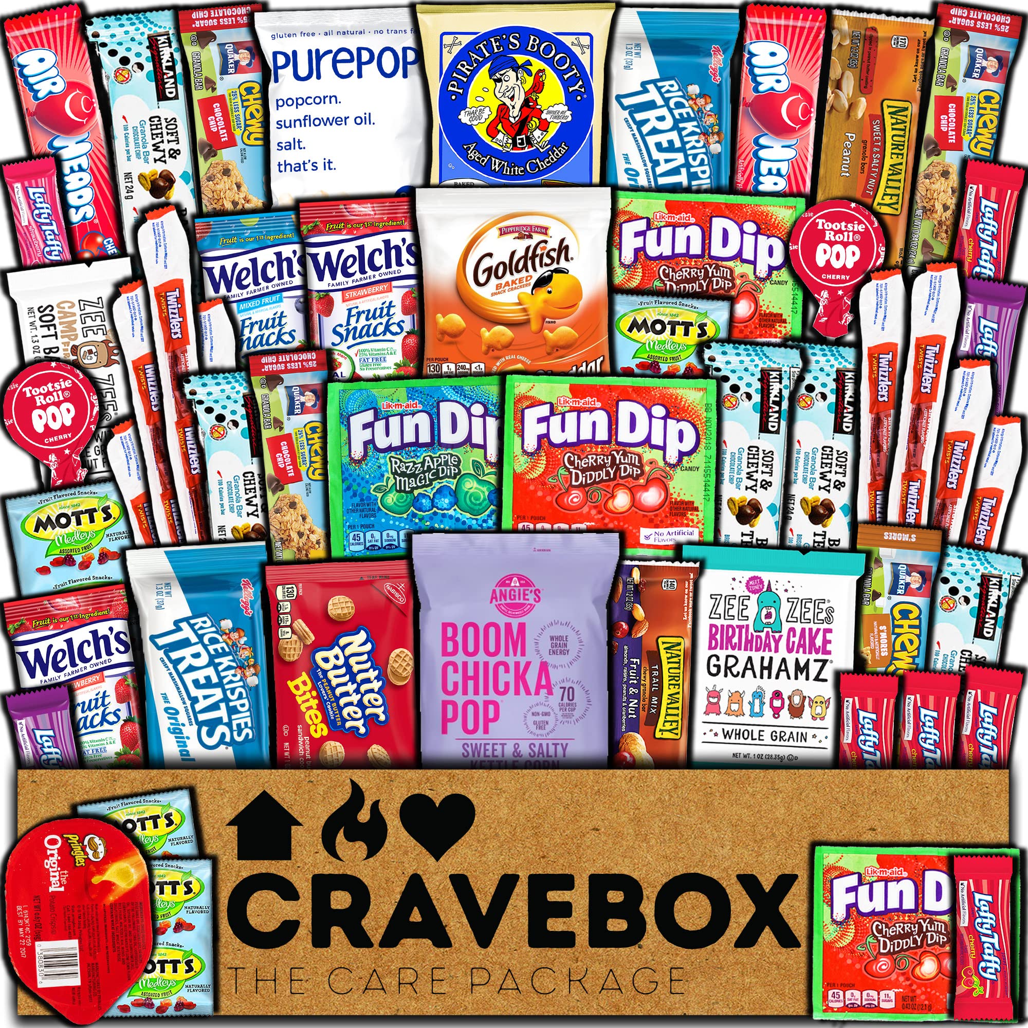 Healthy Snack Box Variety Pack Care Package (50 Count) valentines day Gift  Basket College Student Crave Food Box, Nutritious Bars Chips, Birthday