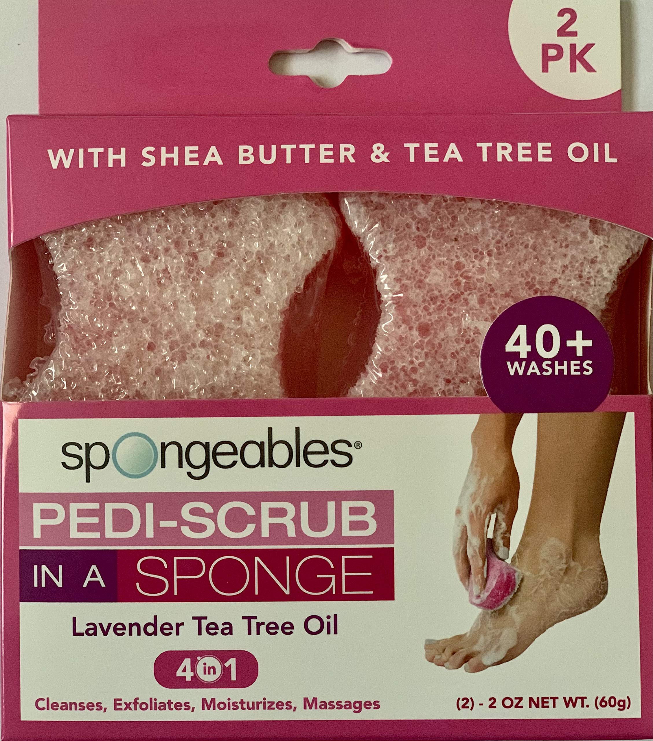  Spongeables Foot Scrubber Sponge With Shea Butter And