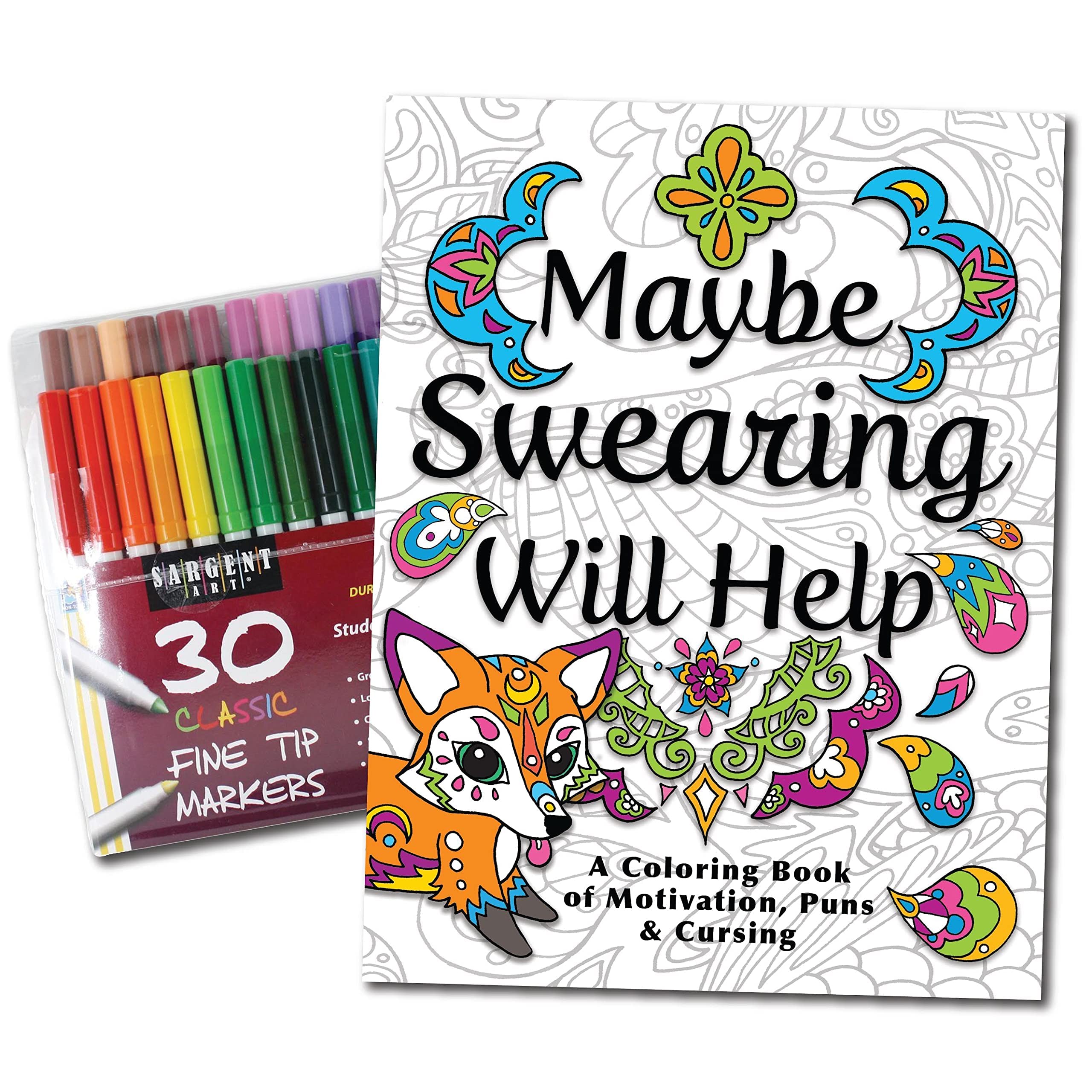 Inspirational Coloring Book Positive Vibes Adult Coloring Book Cute  Coloring Book Anxiety Gift 