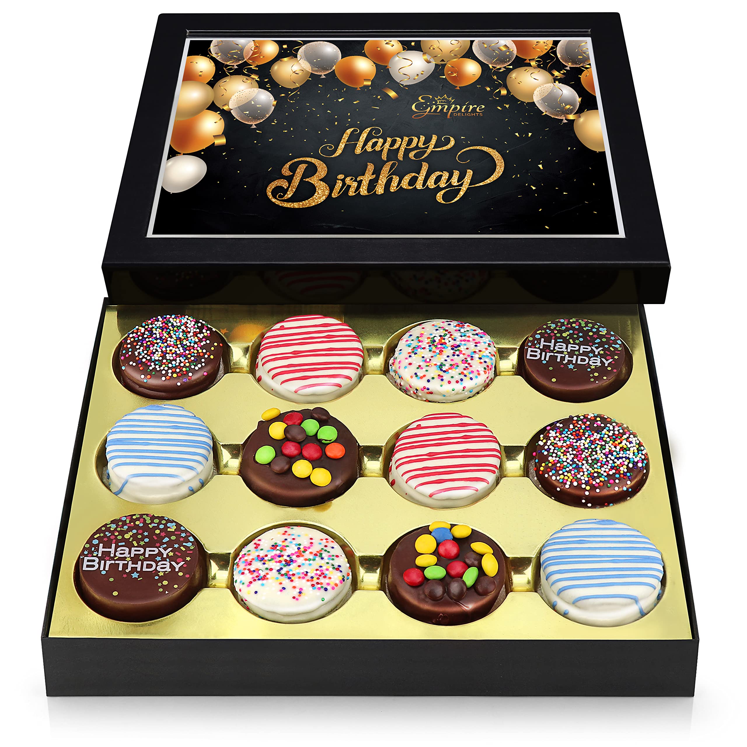Buy Birthday Gift Box assorted chocolate covered Cookies Online