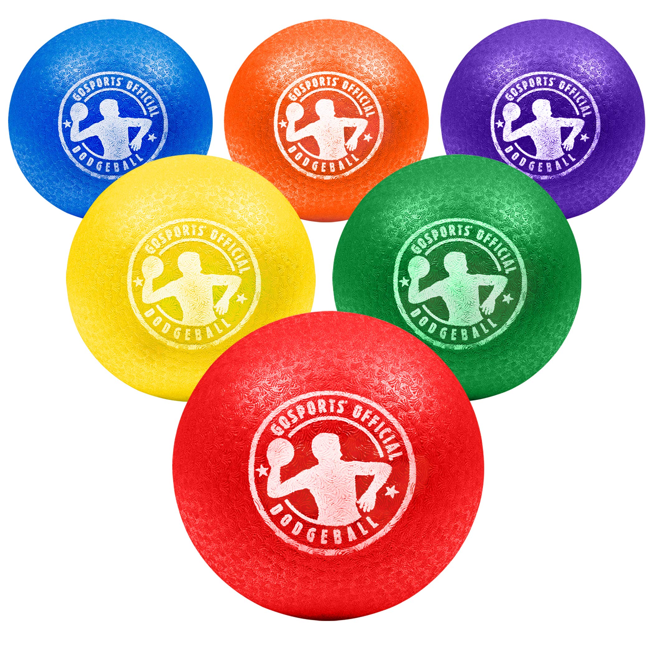 GoSports Rubber Footballs - 6 Pack of Youth Size Balls with Pump & Carrying  Bag