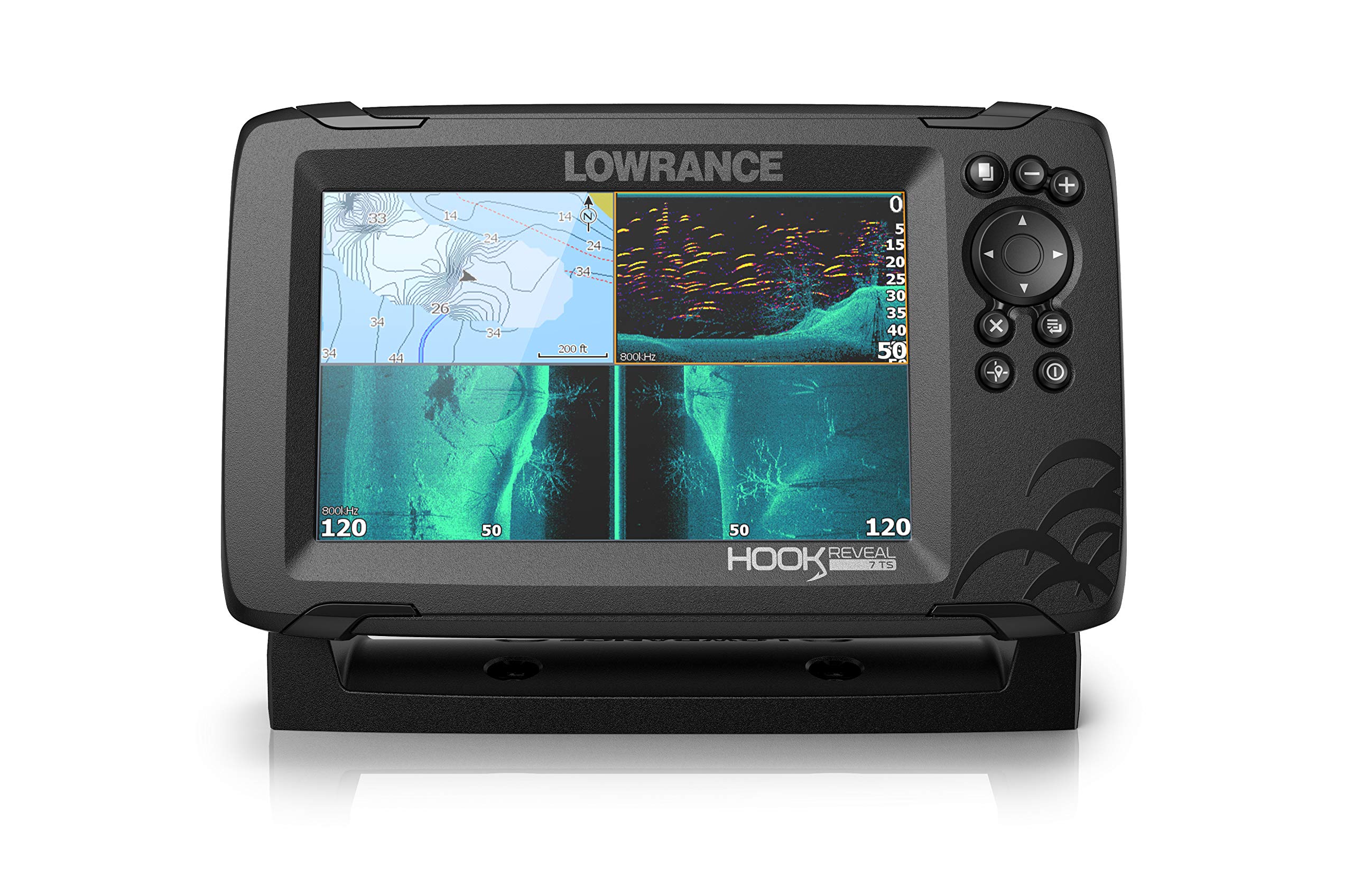 Lowrance Hook Reveal 7 Inch Fish Finders with Transducer, Plus Optional  Preloaded Maps 7 Tripleshot, C