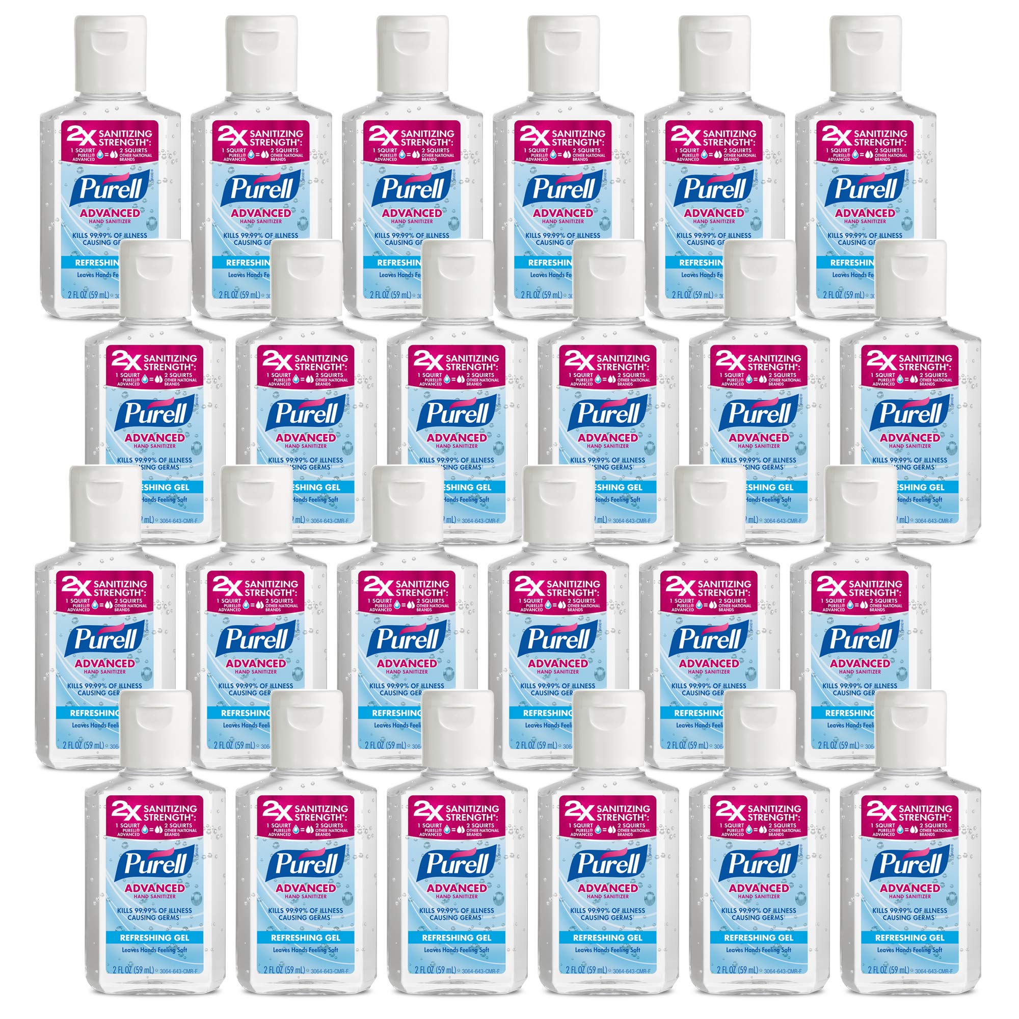 Purell Advanced Refreshing Gel Hand Sanitizer, 2 Fl Oz, Clean Scent ...