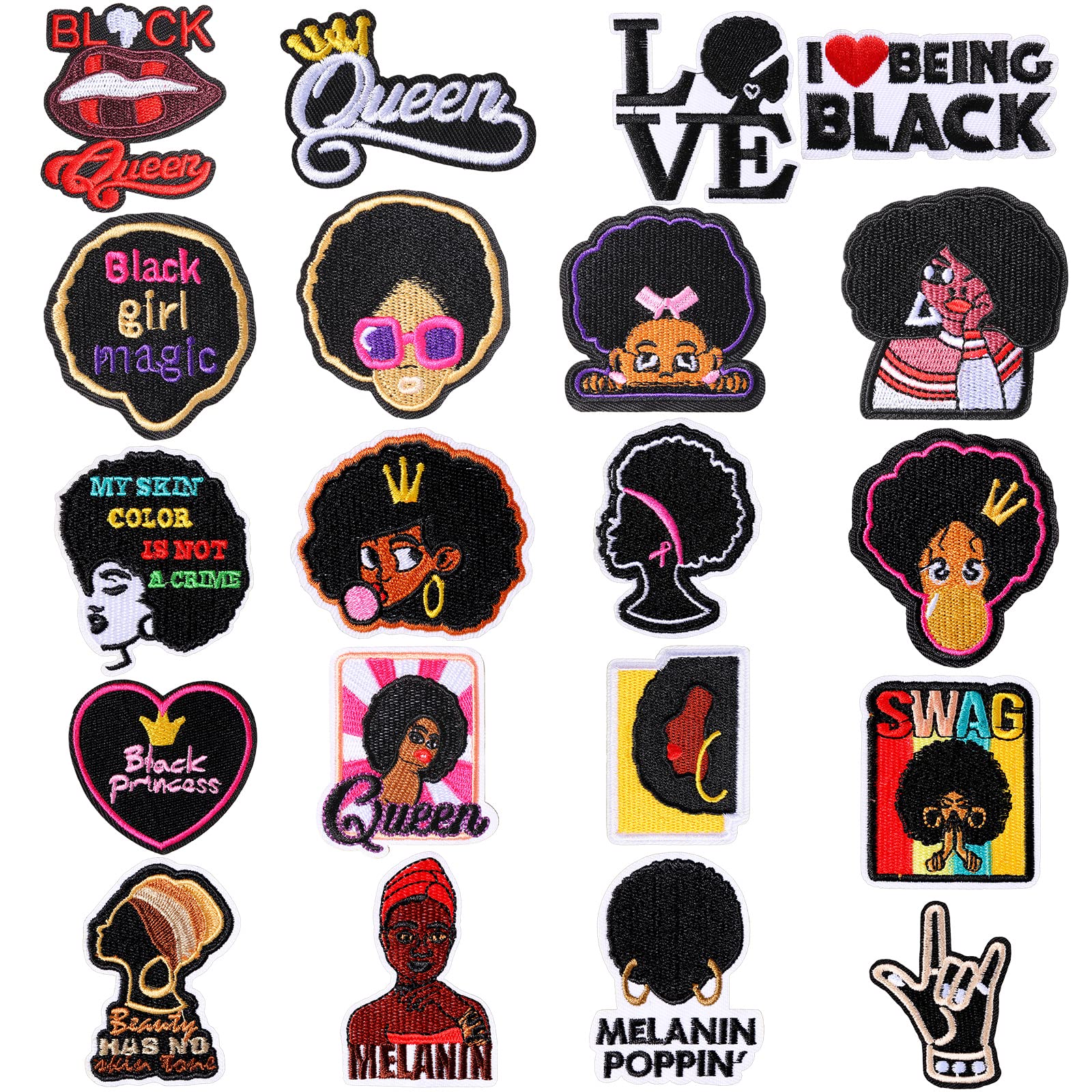 Black Girl Stickers On The Fabric Patches For Clothes Patches T-Shirt Jeans  Stickers Heat Transfer Iron-On Transfer For Clothing