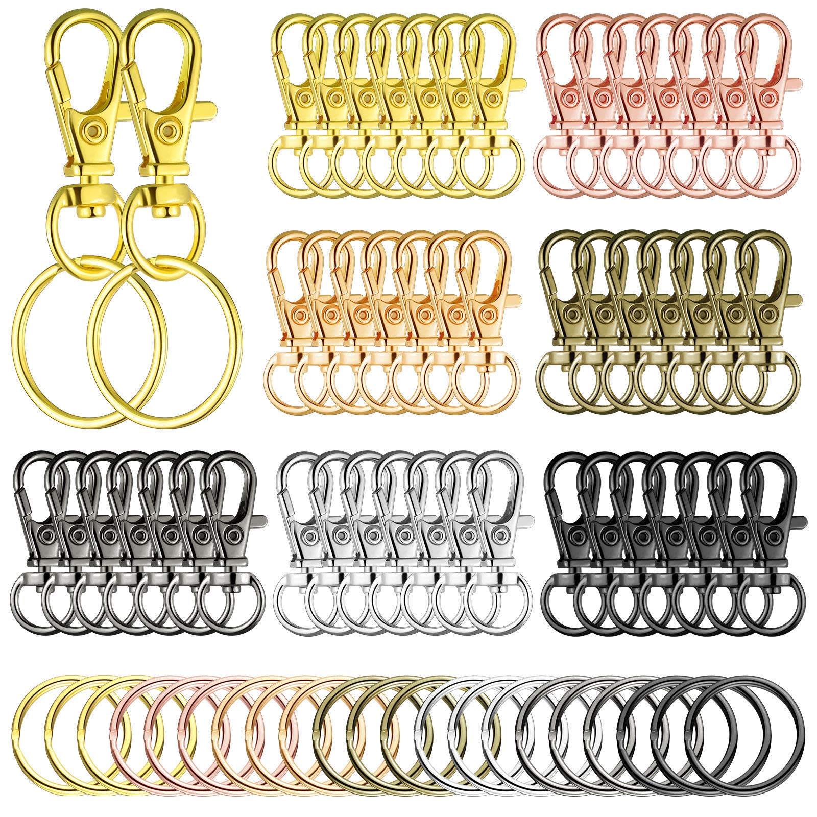 5pcs Key Chain for Keys, Lobster Claw Clasps Keychain for DIY, Silver