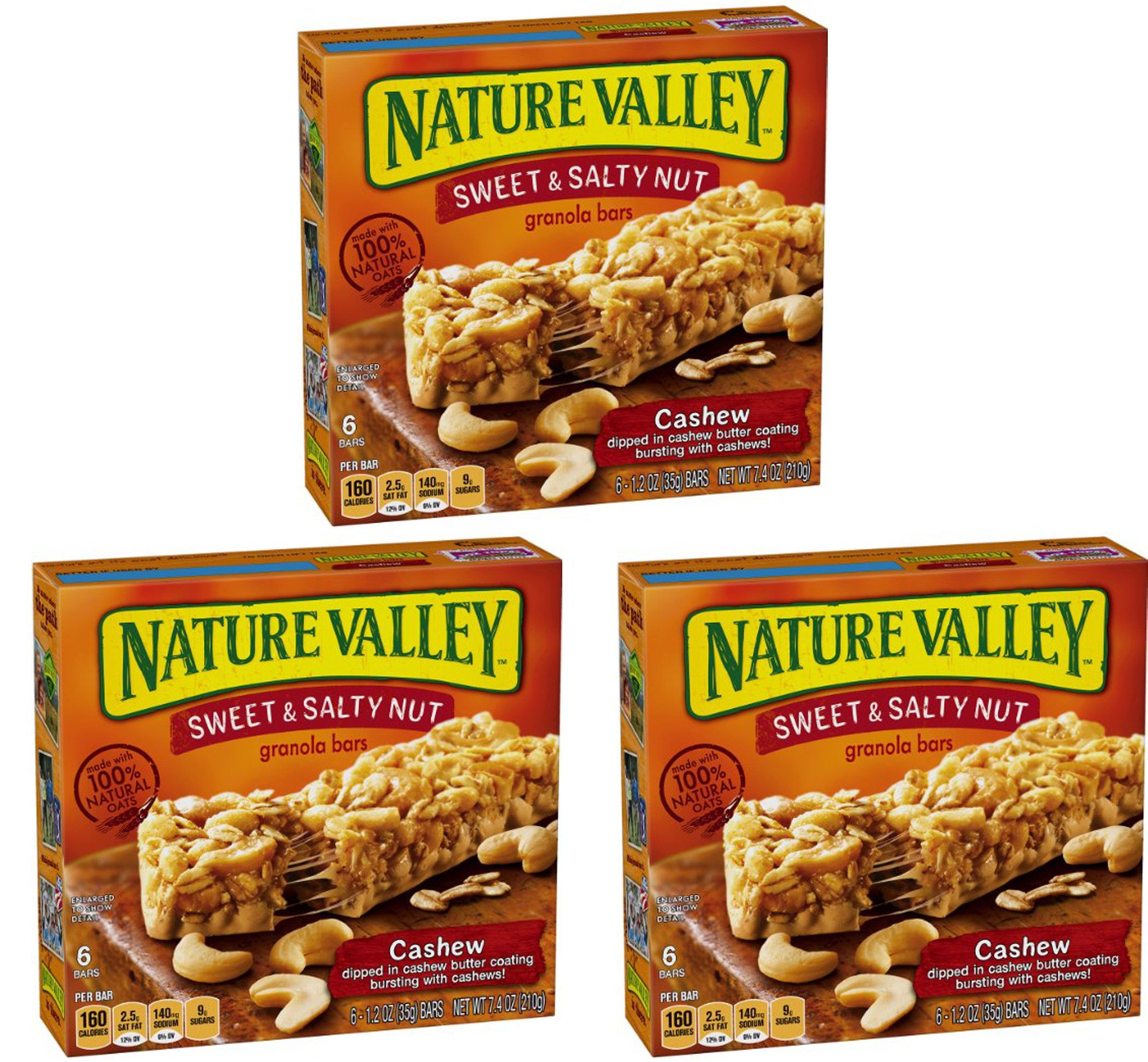 Nature Valley Sweet & Salty Nut Cashew Granola Bars, 1.2 Oz, 6