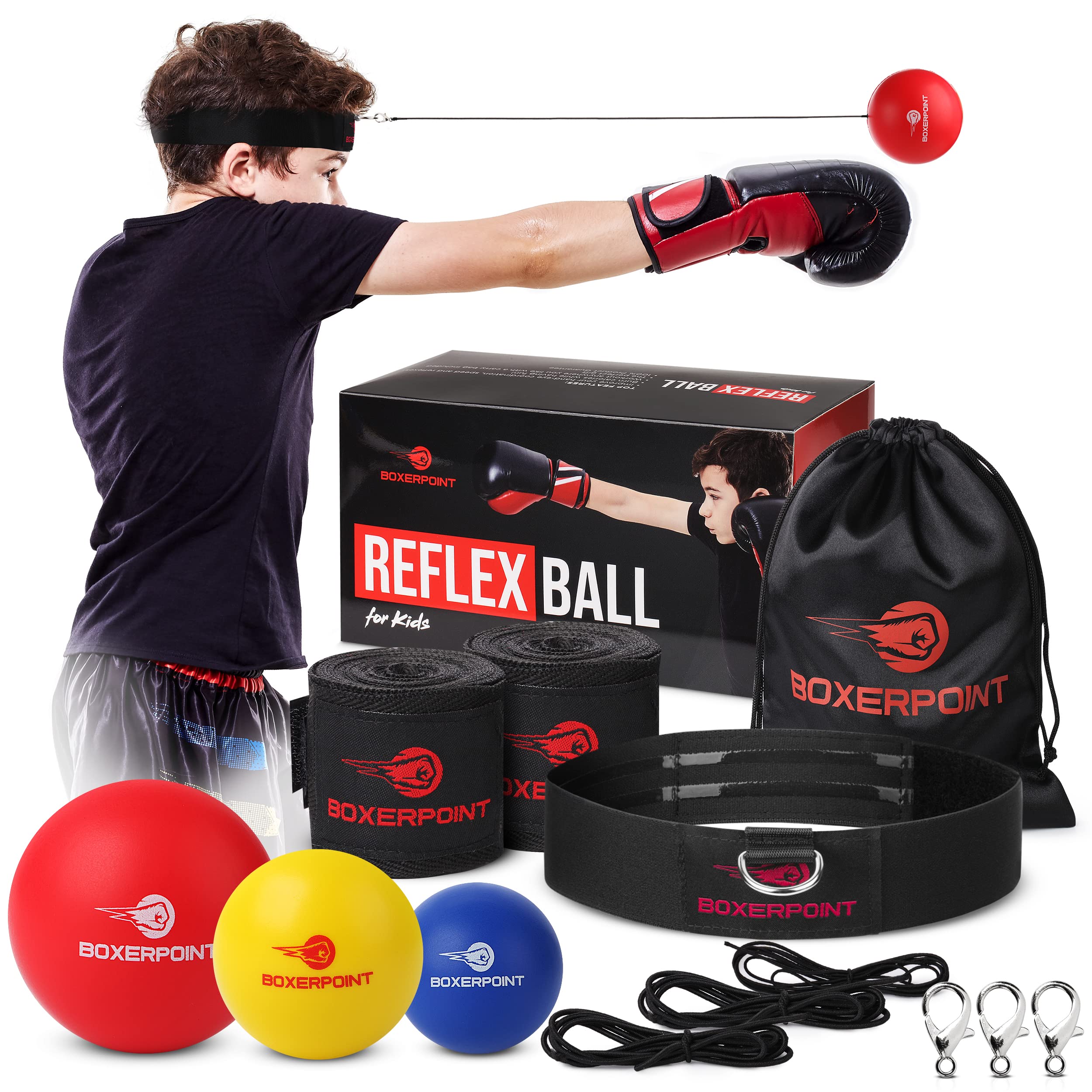 Boxing Reflex Ball, Training Boxing Equipment, Improve Reaction Speed and  Hand-Eye Coordination, 2 React Reflex Ball with Adjustable Headband for MMA