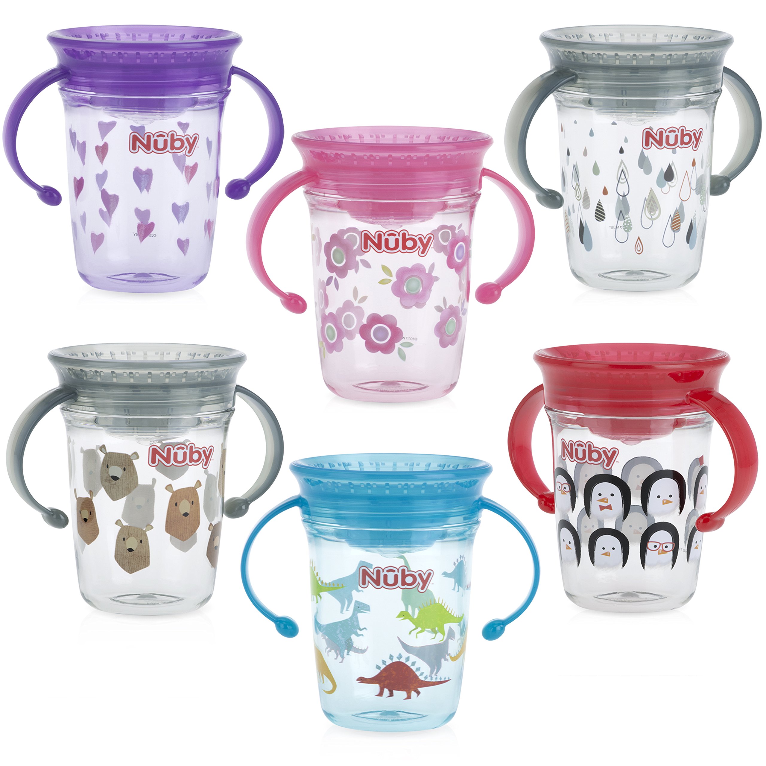 Nuby No Spill 2-Handle 360 Wonder Cup, Red Rocket –