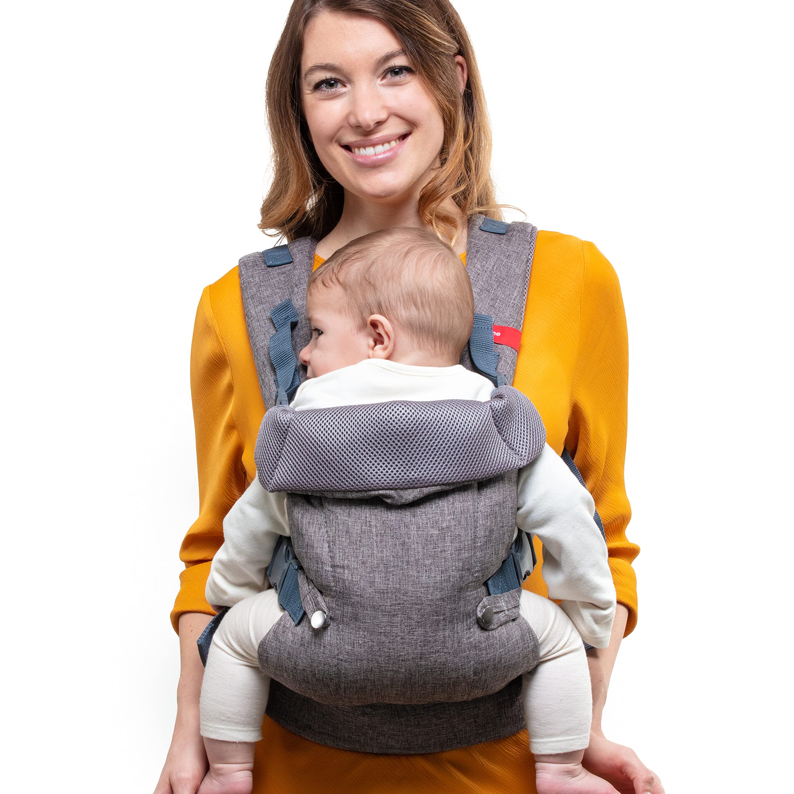 YOU+ME 4-in-1 Baby Carrier Newborn to Toddler - All Positions Baby Chest  Carrier - Front and Back Carry Baby Carriers - Includes 2-in-1 Bandana Bib  - Baby Holder Carrier for 4-14 kg (