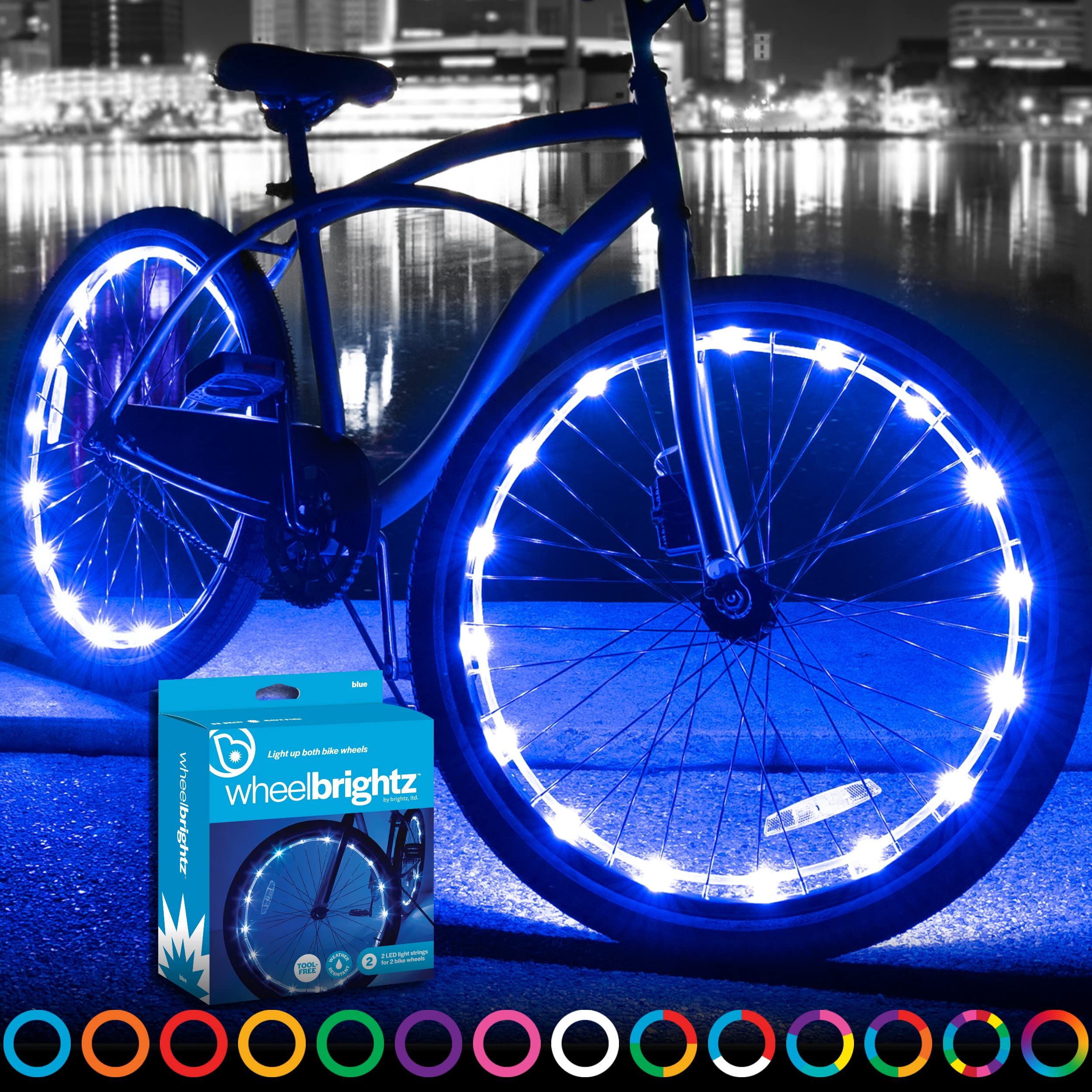 Brightz WheelBrightz LED Bike Wheel Lights Pack of 2 Tire Lights Bright  Colorful Bicycle Light Decoration Accessories Bike Wheel Lights Front and  Back for Riding at Night Fun for Kids & Adults