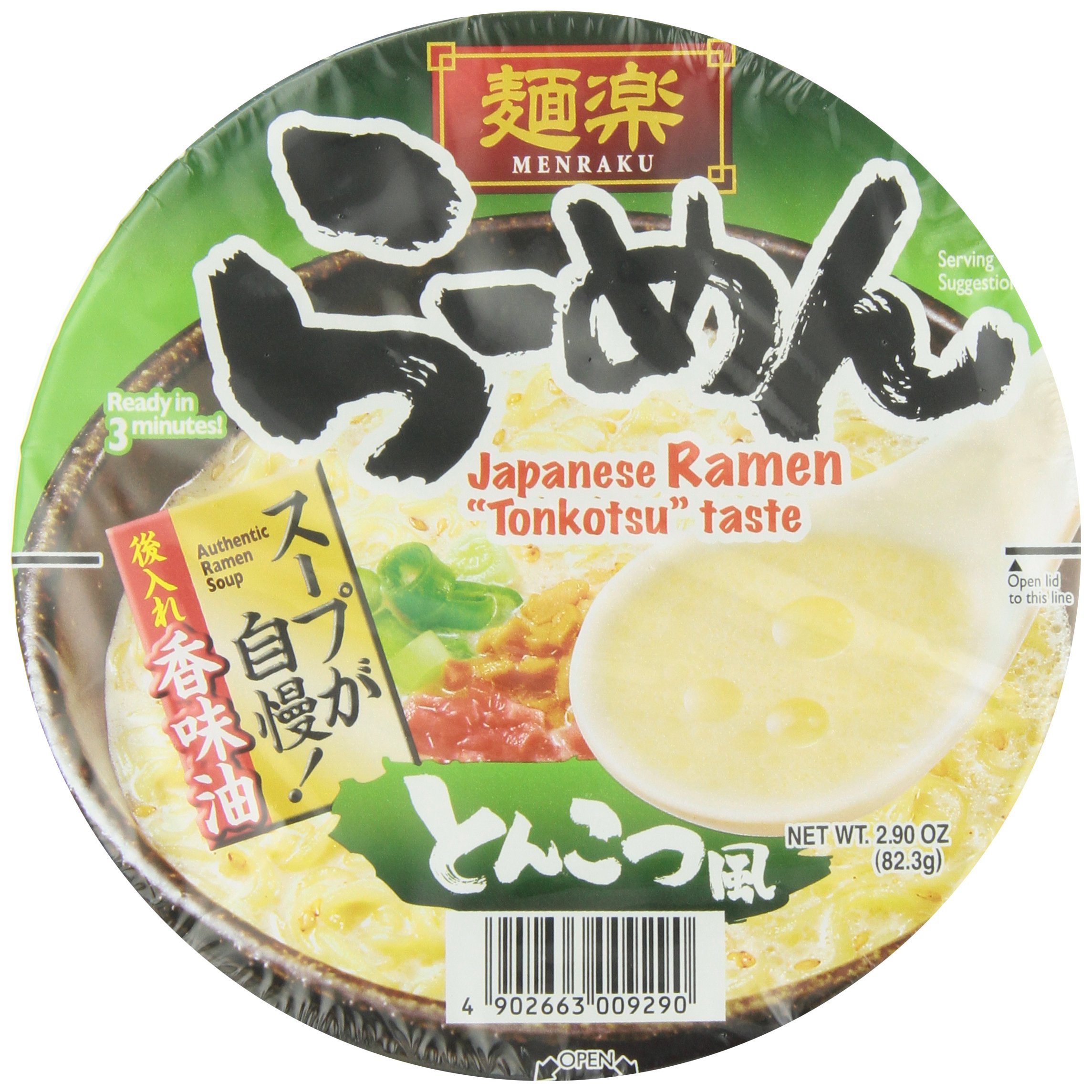 Menraku Tonkotsu Ramen, 2.9 Ounce (Pack of 12) Tonkotsu 2.9 Ounce (Pack 