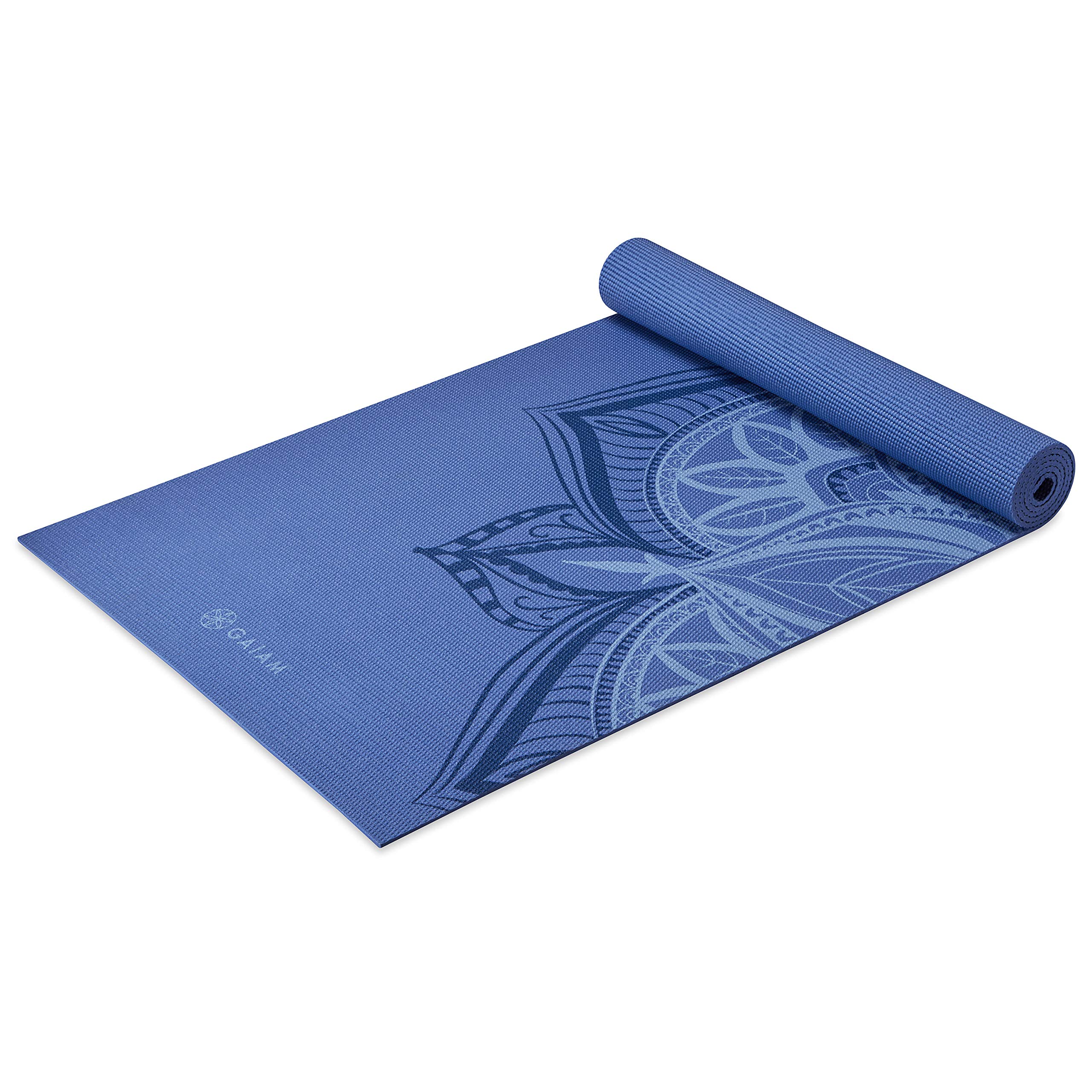 Gaiam Yoga Mat - Premium 5mm Print Thick Non Slip Exercise