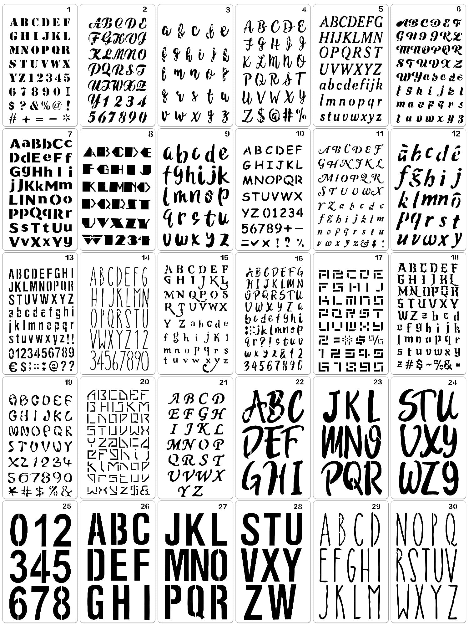 Stencils Painting Numbers, Decorative Number Stencils