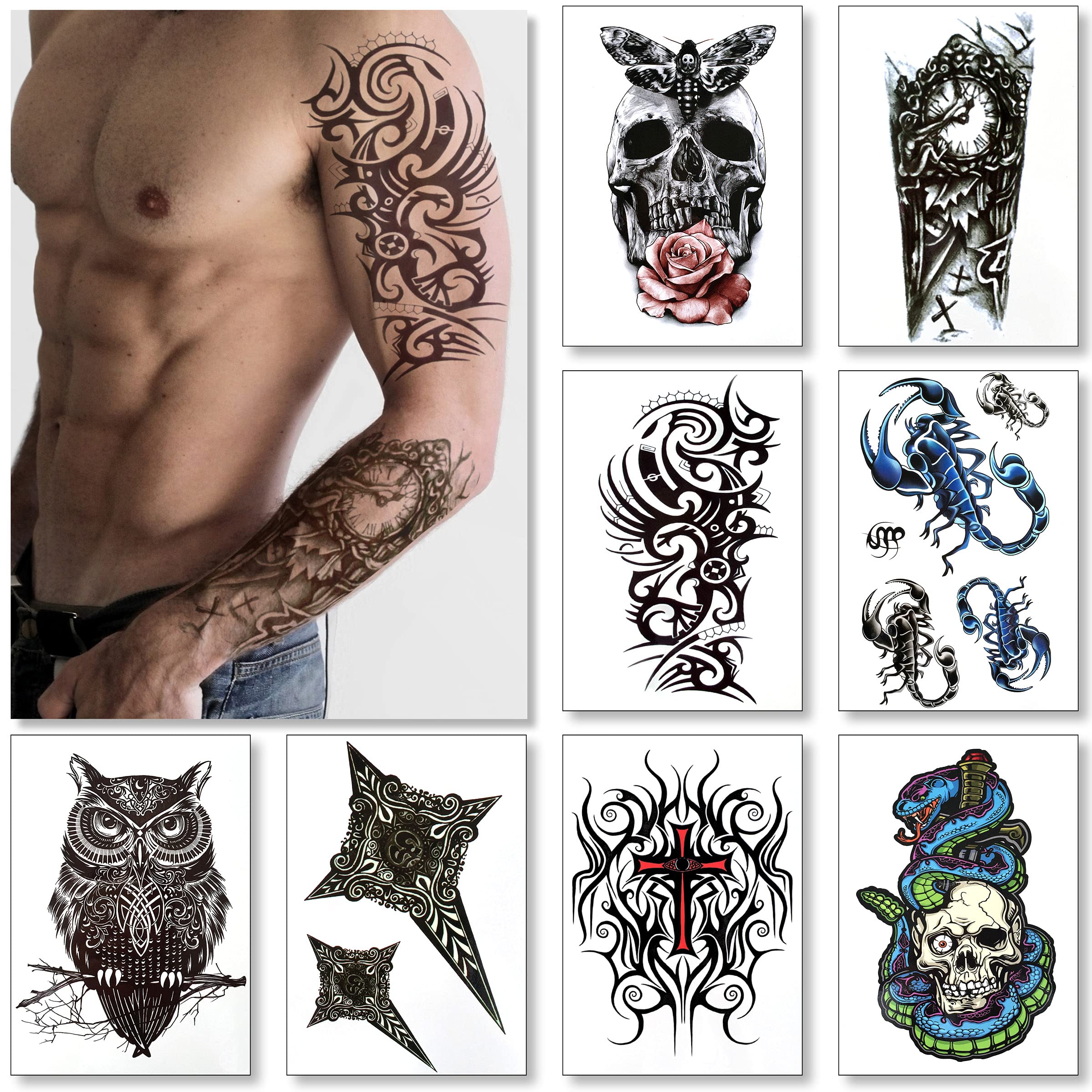 Cross Lion Waterproof Temporary Tattoo Sticker Fake Body Art Arm For Men  Women | eBay