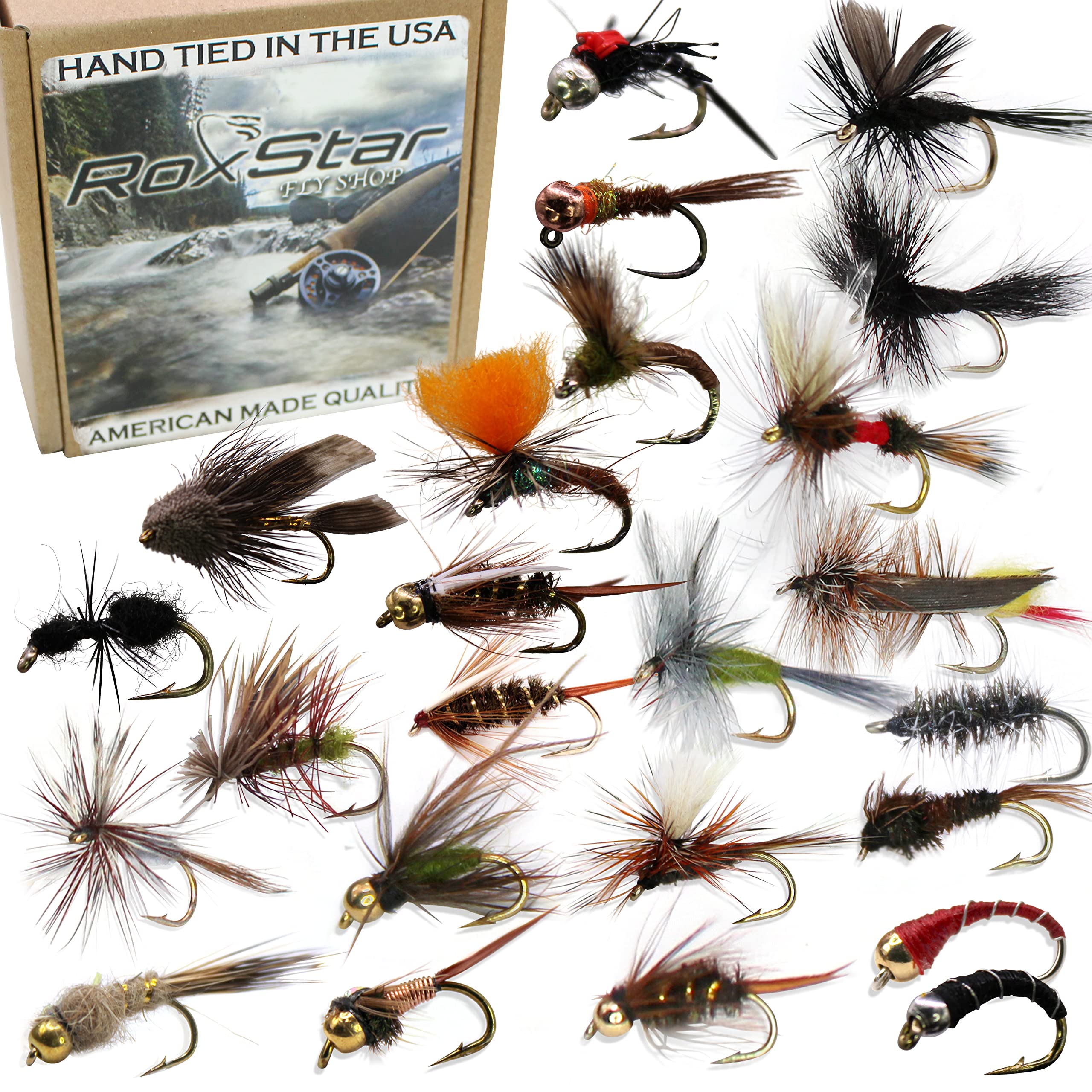 RoxStar Fishing Fly Shop, Trophy Trout Fly Assortment, Wet & Dry Trout  Flies