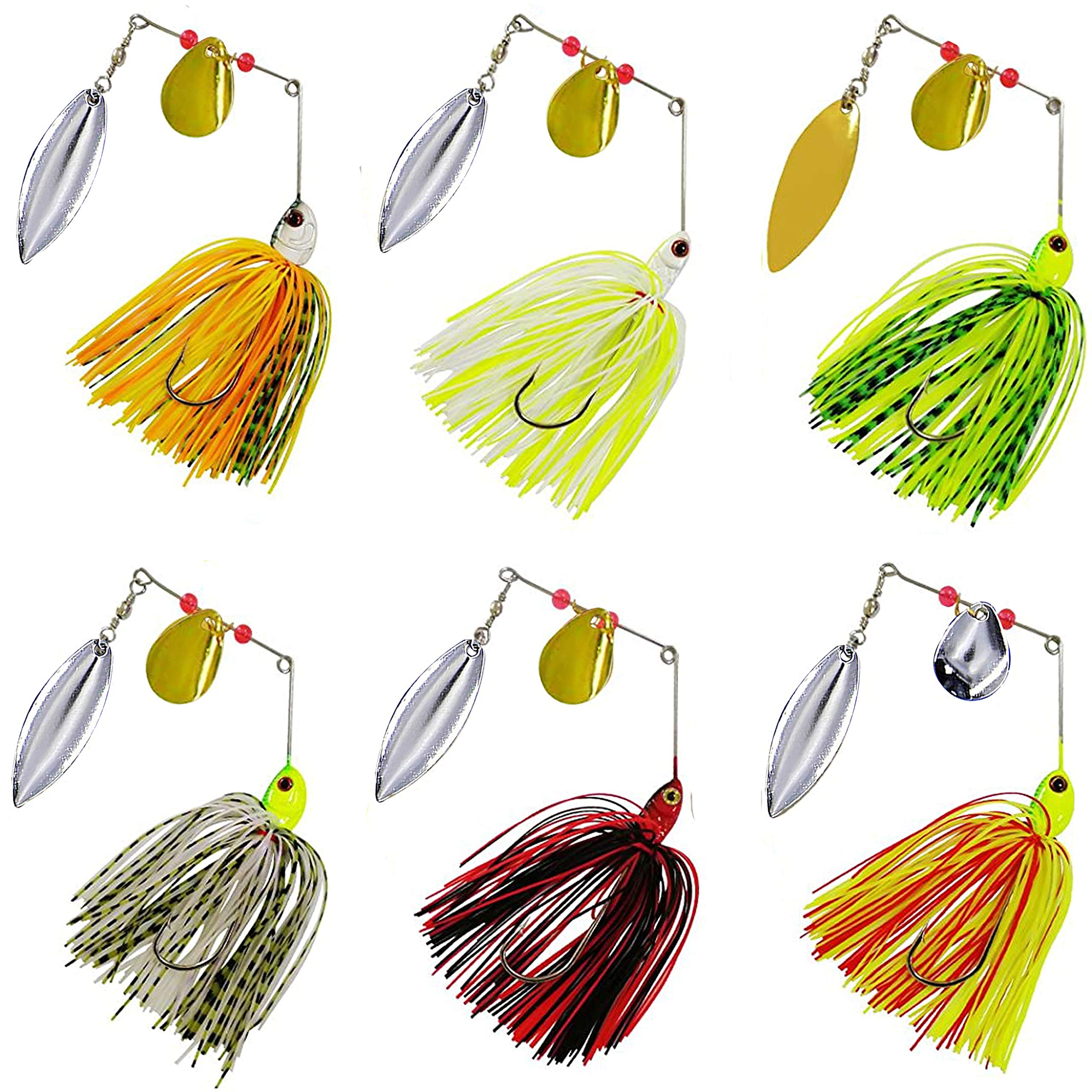 Fishing Spinner Baits Kit - Hard Spinner Lures Multicolor Buzzbait  Swimbaits Pike Bass 0.64oz 6pcs Spinner
