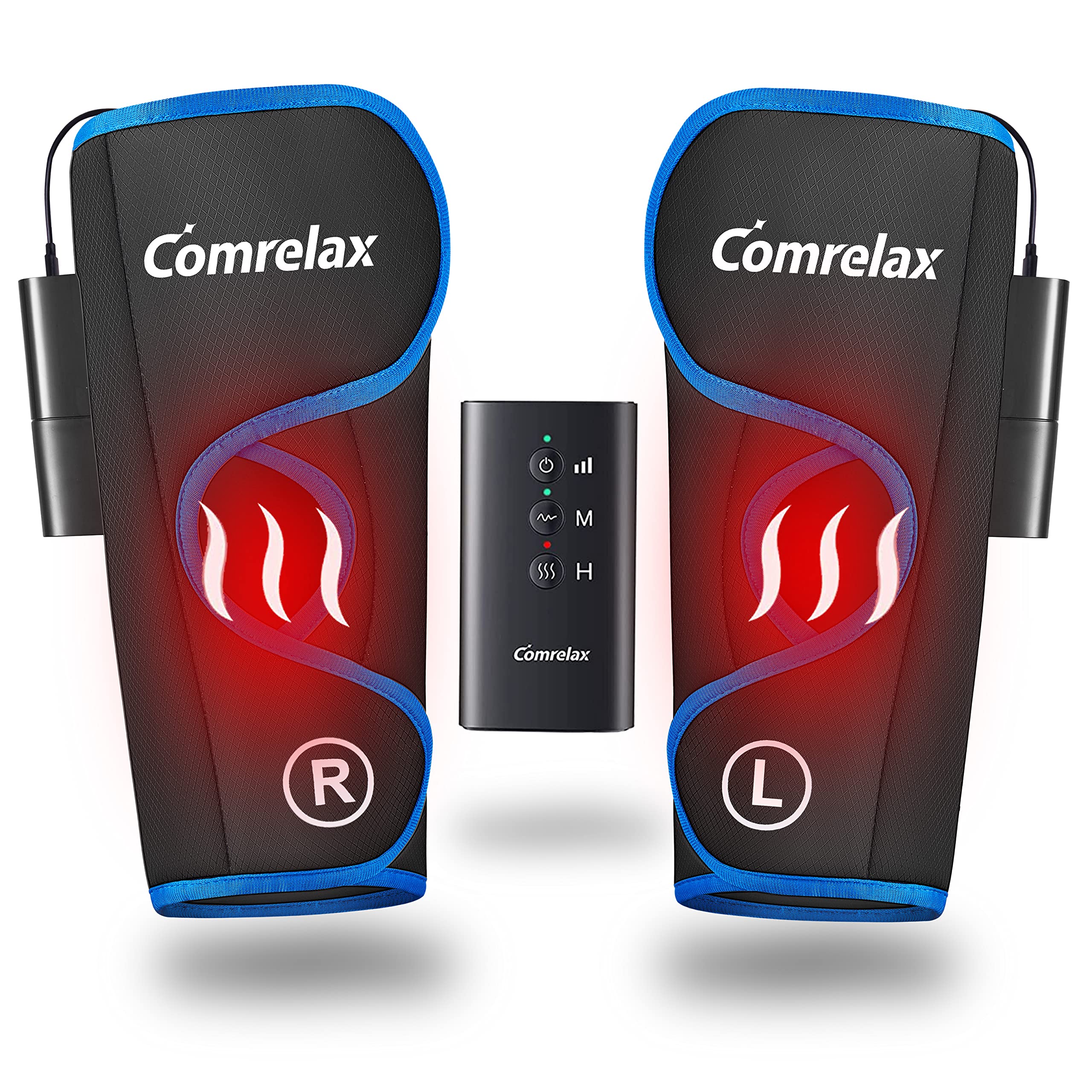 Comrelax Rechargeable Leg Massager With Heat For Circulation Air Compression Pain Relief Calf