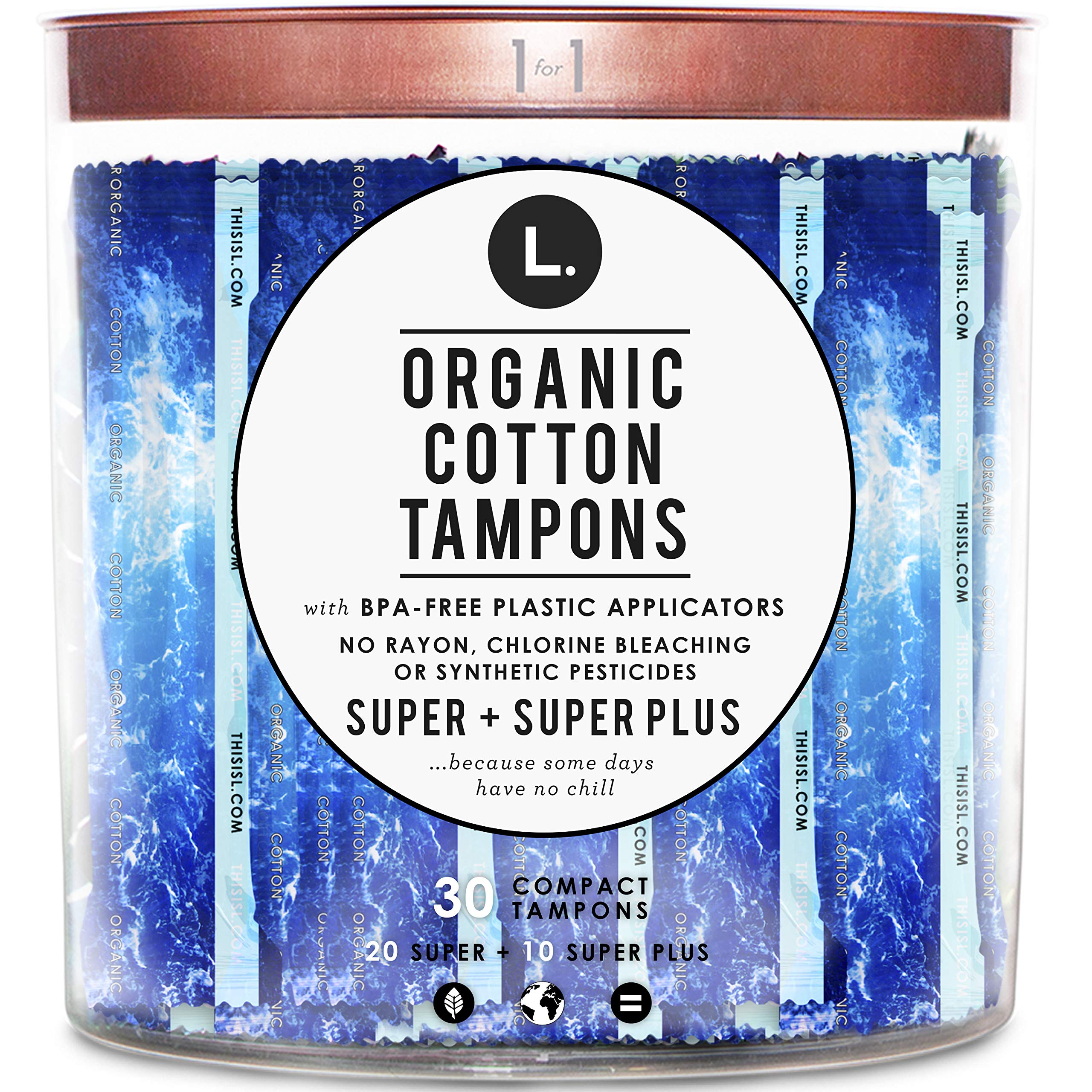 L. Organic Cotton Tampons Super Absorbency, 30 count - City Market