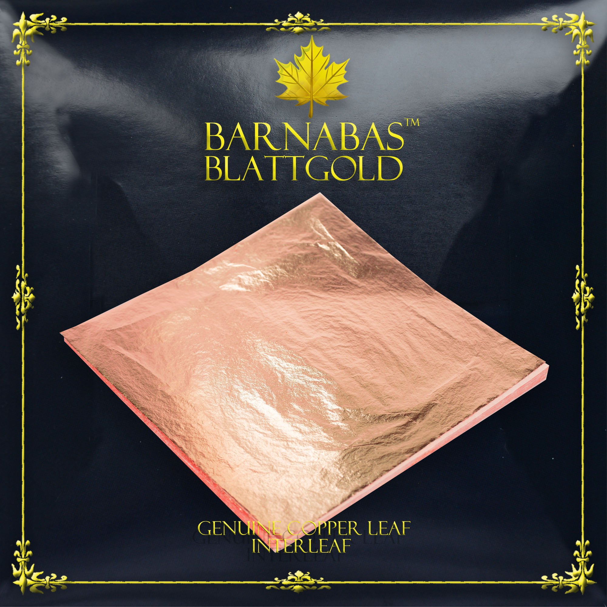 Genuine Copper Leaf Sheets - by Barnabas Blattgold - 100 Sheets - 6.3 Inches - Interleaved