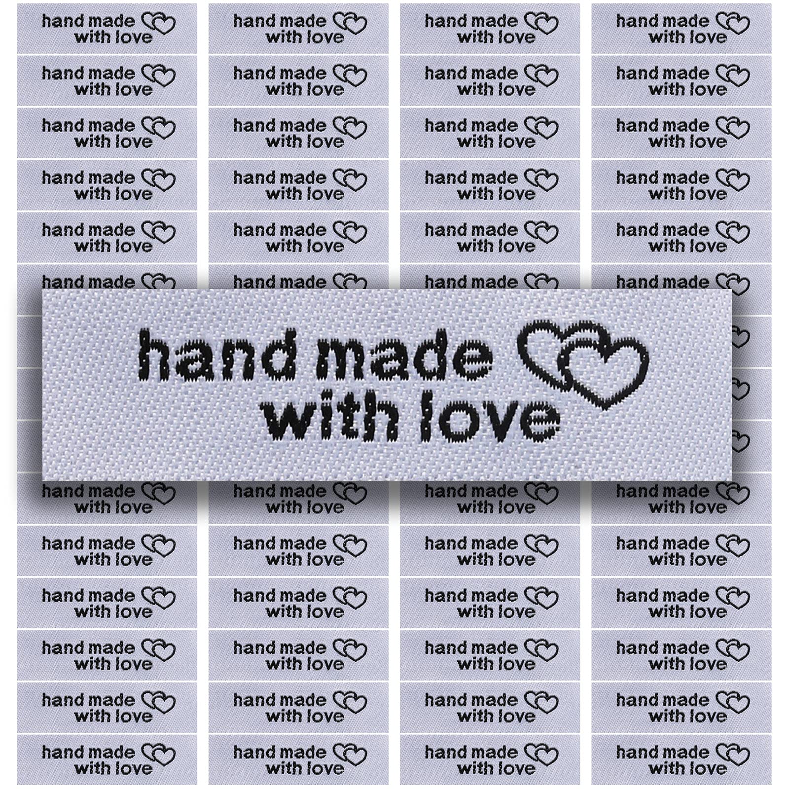 240 Pieces Personalized Sewing Labels Sew on Clothing Labels Handmade Heart Pattern Label Tags