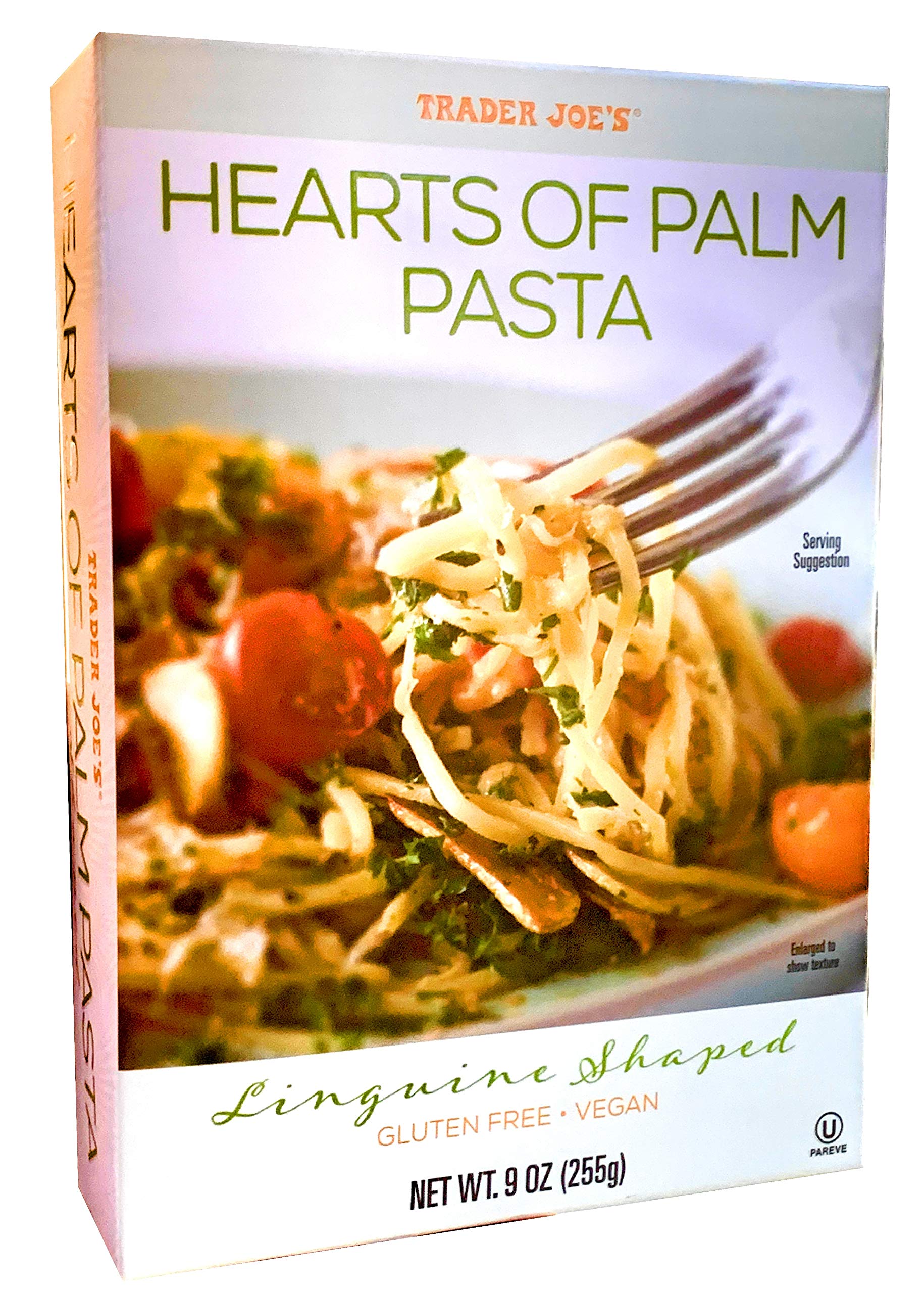 Trader Joes Hearts of Palm Pasta Linguine Shaped Gluten Free Vegan 9 ounces  (255 grams) 9