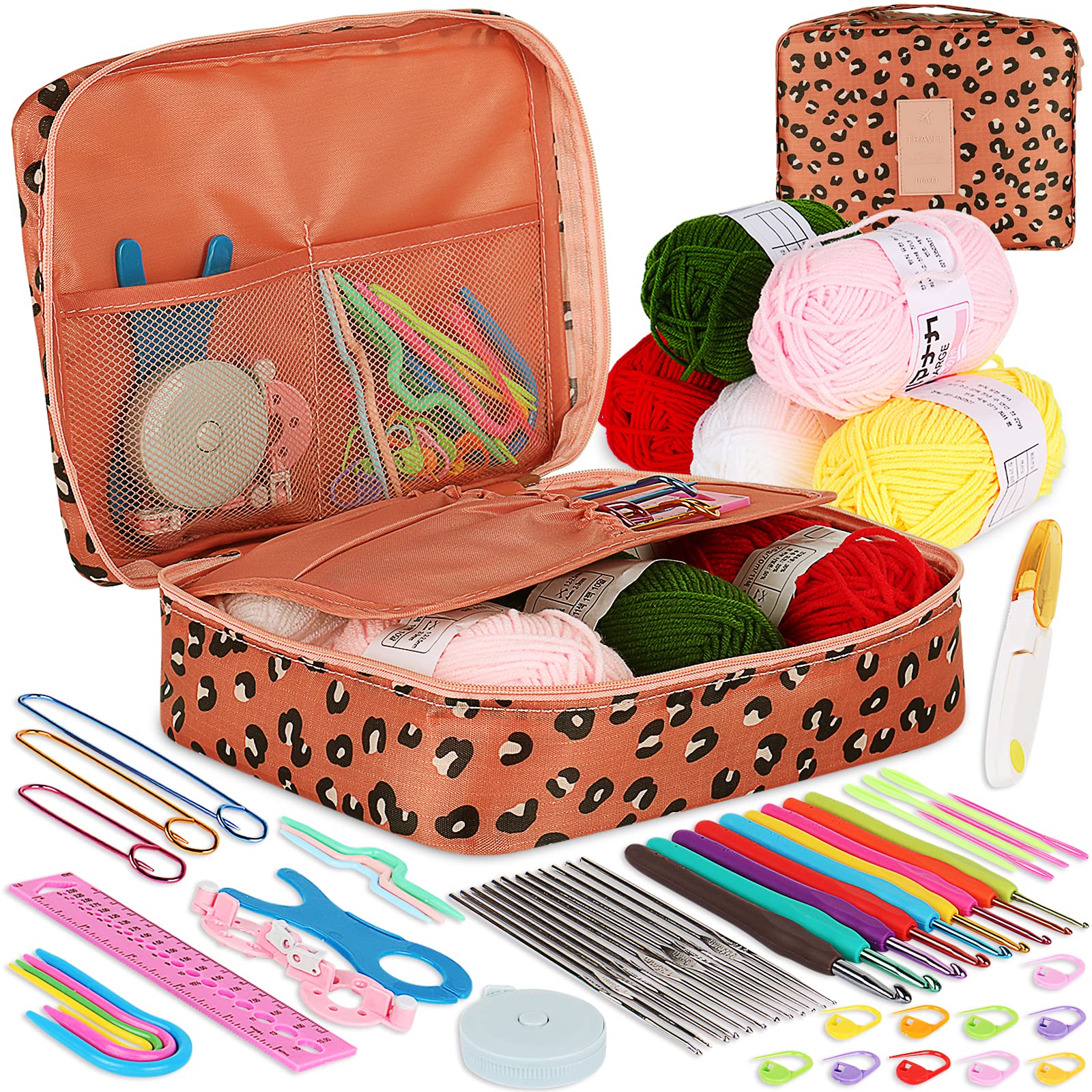 Coopay 58 Piece Crochet Kit with Yarn and Knitting Accessories Set