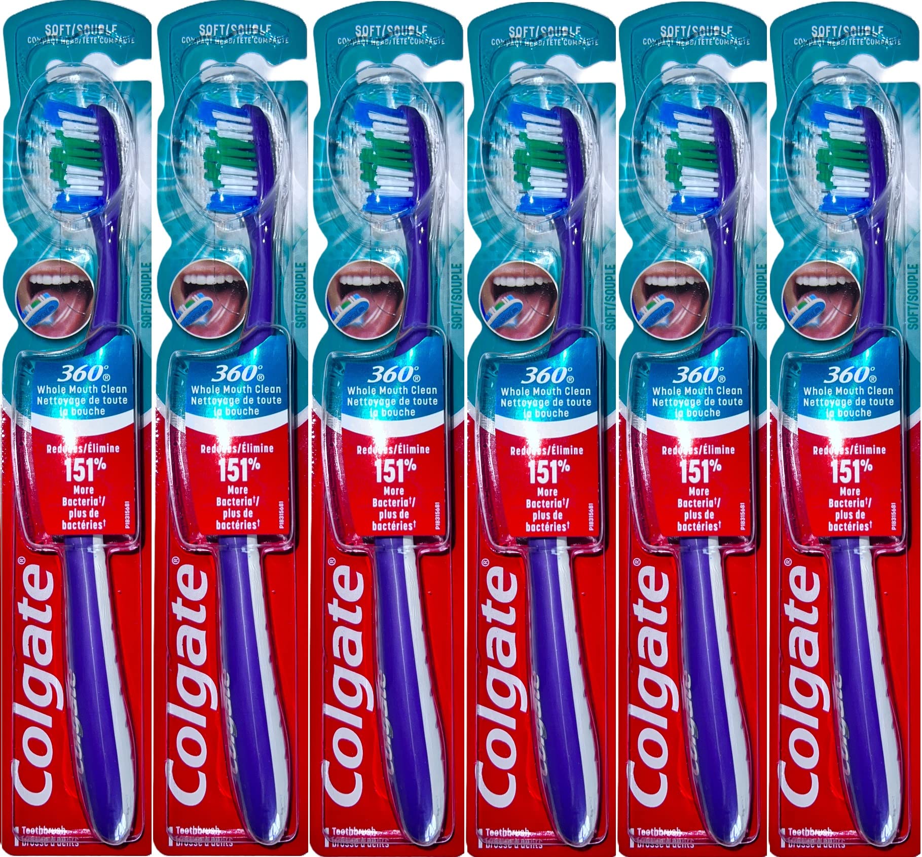 Colgate 360 Toothbrush with Tongue and Cheek Cleaner, Soft Toothbrush, 1  Pack