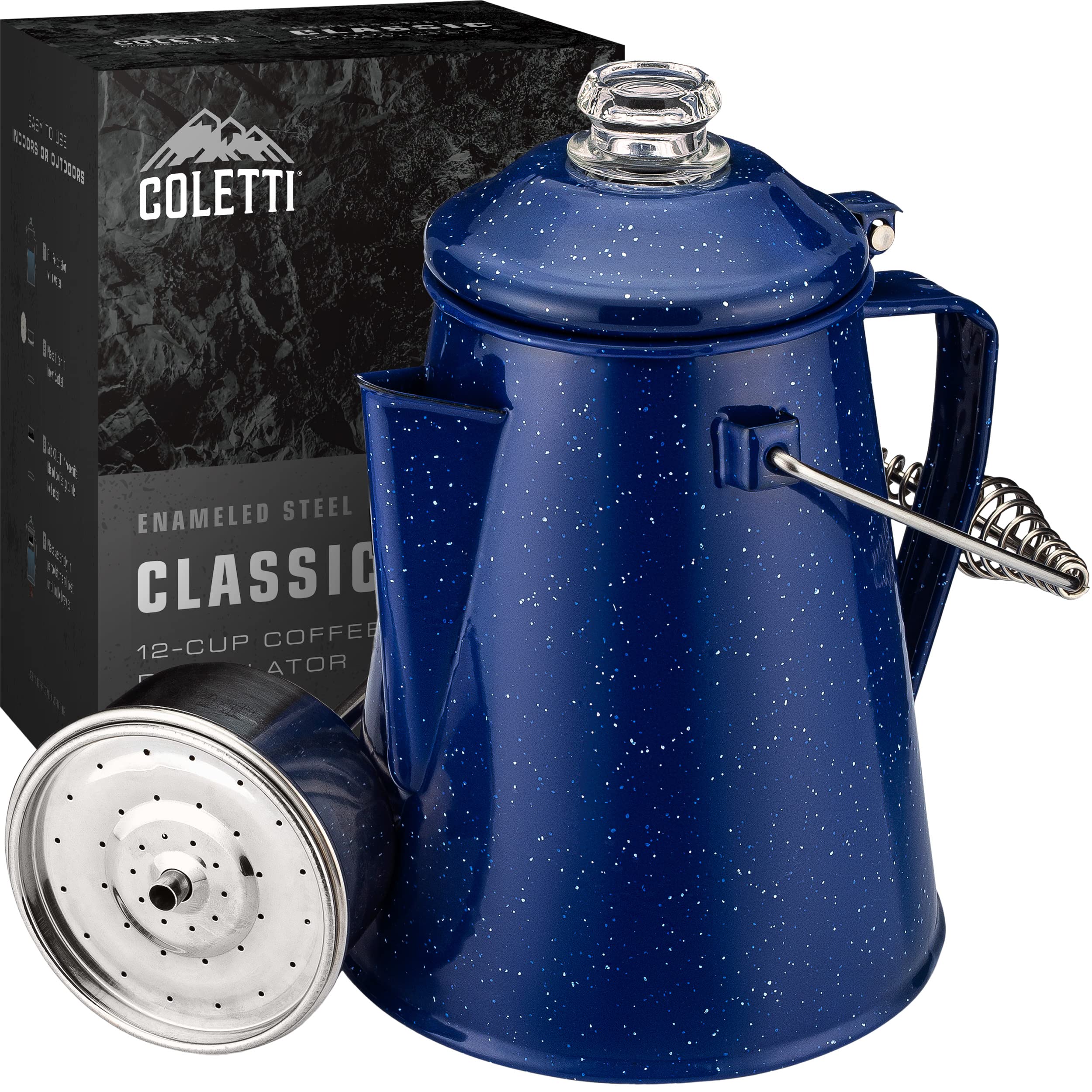 COLETTI Classic Camping Mug — Set of 4, 12 oz Coffee Mug — Enamel Mug –  Camping Mugs – Camping Coffe…See more COLETTI Classic Camping Mug — Set of  4