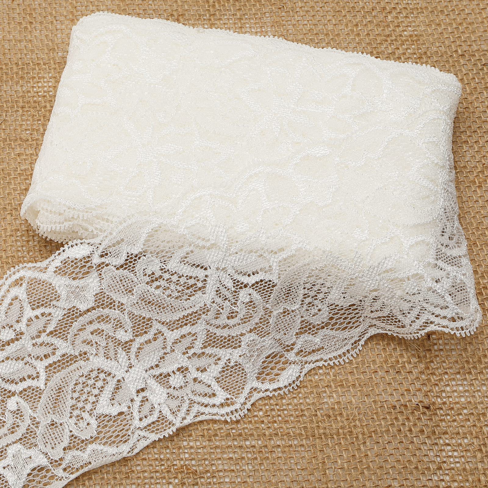 LACE REALM 1 inch Wide x 30 Yards White Floral Pattern Trim Lace Ribbon for  Decorating, Floral Designing and Crafts