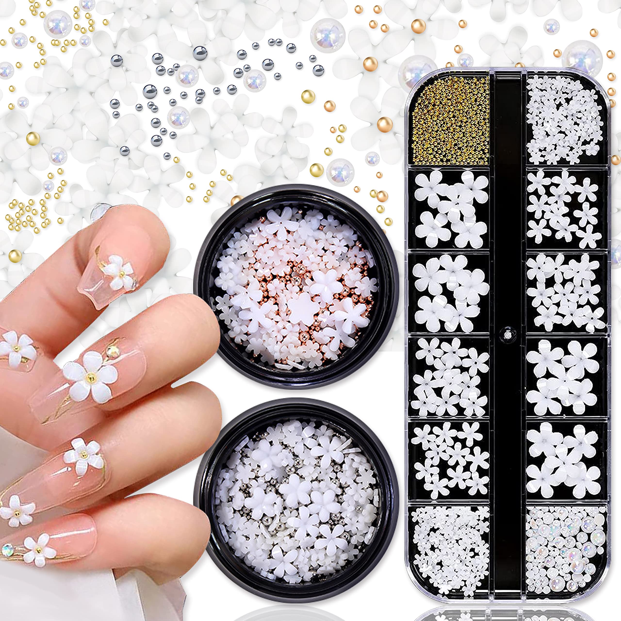 1 Box 3D Dried Flower Nail Decoration Natural Floral Sticker Mixed Dry  Flower DIY Nail Art Decals Jewelry UV Gel Polish Manicure 