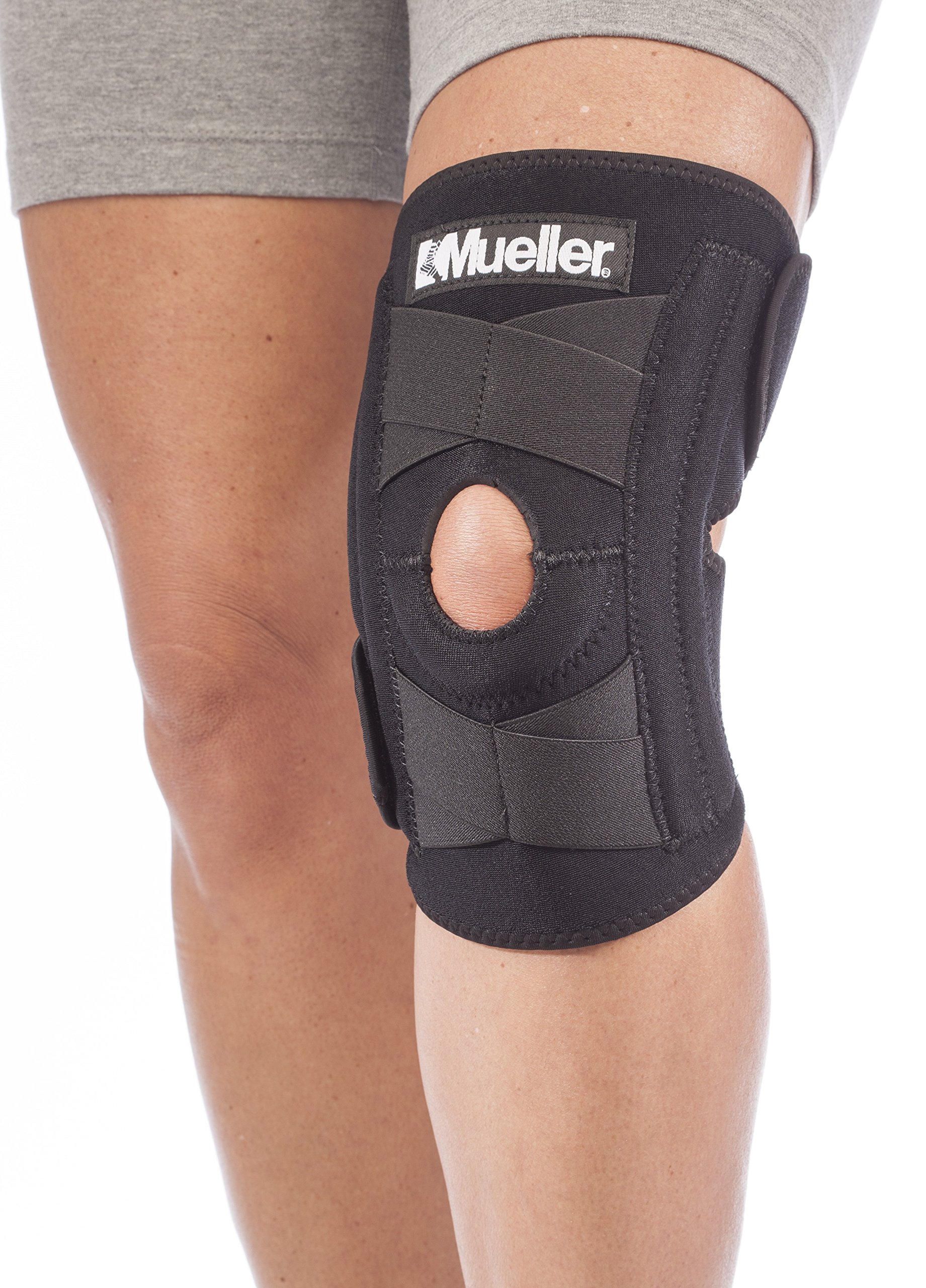 Mueller Sports Medicine Self-Adjusting Knee Stabilizer, For Men and Women,  Black, One Size (Pack of 1)