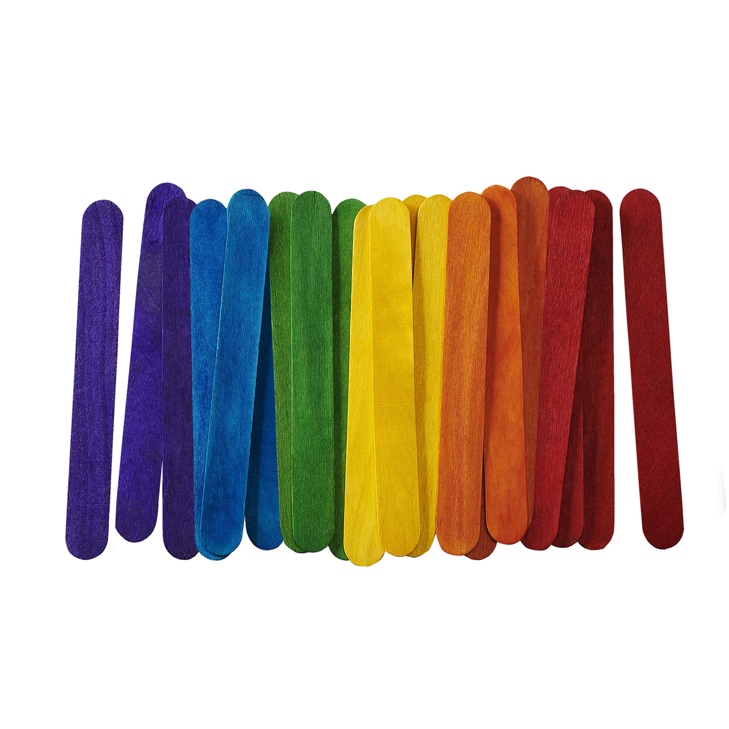 Colored Jumbo Craft Sticks, Wood Craft Sticks 6 Inch (Pack of 100) 