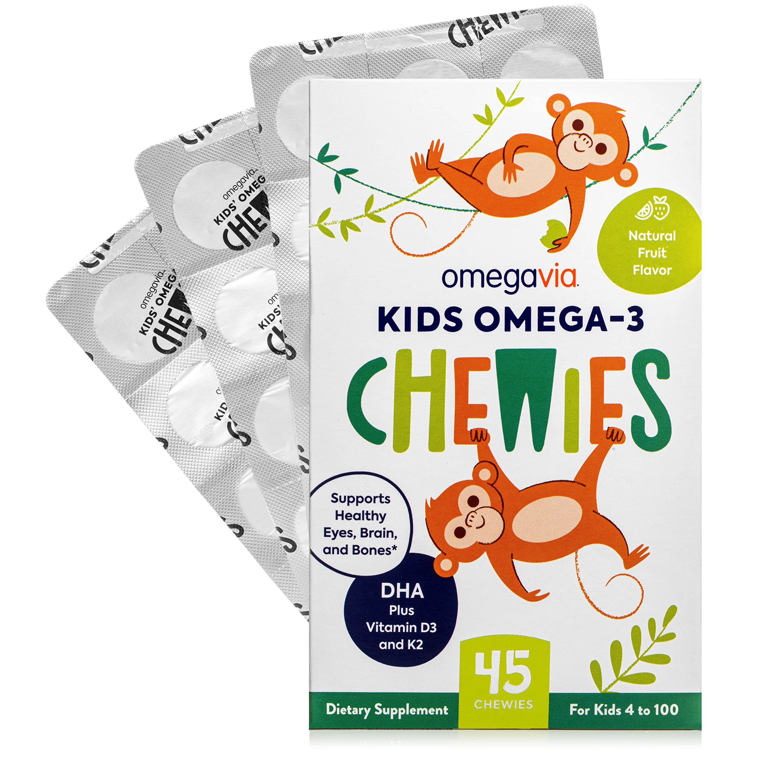 OmegaVia Kids Omega 3 Chewies Strawberry Citrus 45 Chewies