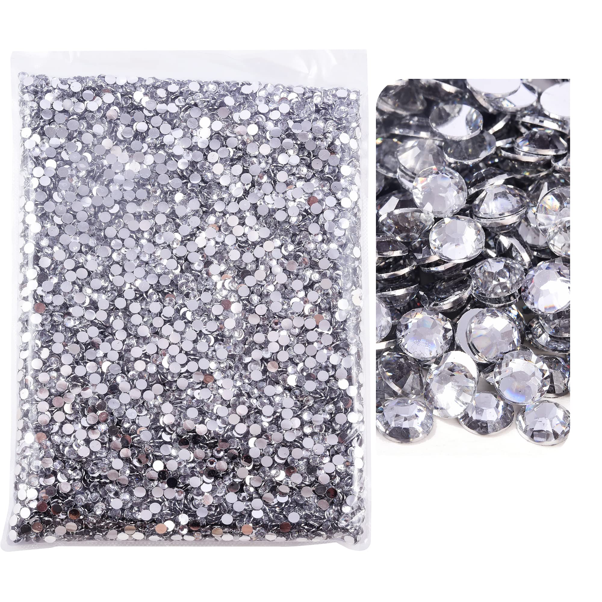 BLINGINBOX 25000pcs Flatback Rhinestones Silver Backing Resin Non Hotfix  Rhinestones Large Quantity Wholesale for Crafts Creative